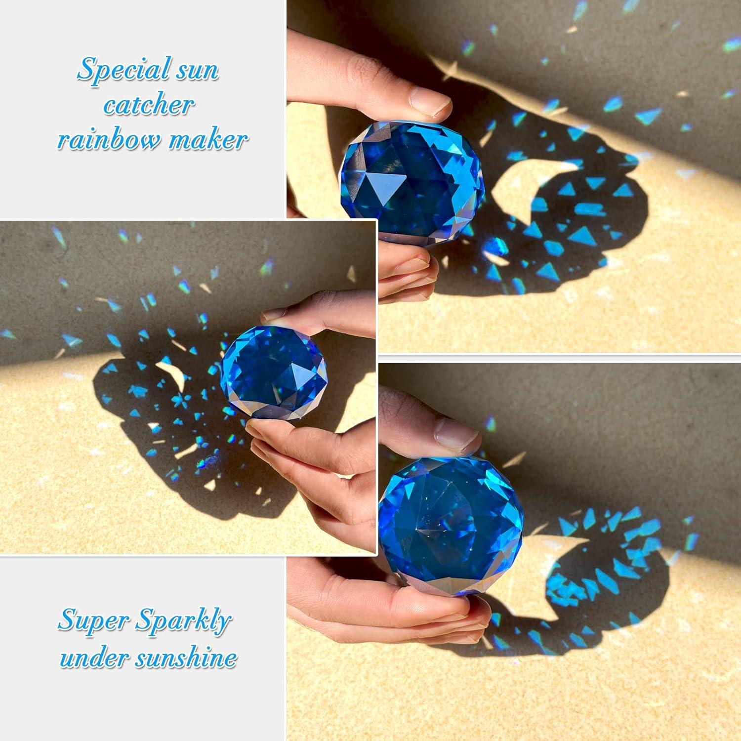 Fonmy Girador Decorativo de Viento con Cristal Azul 33 cm