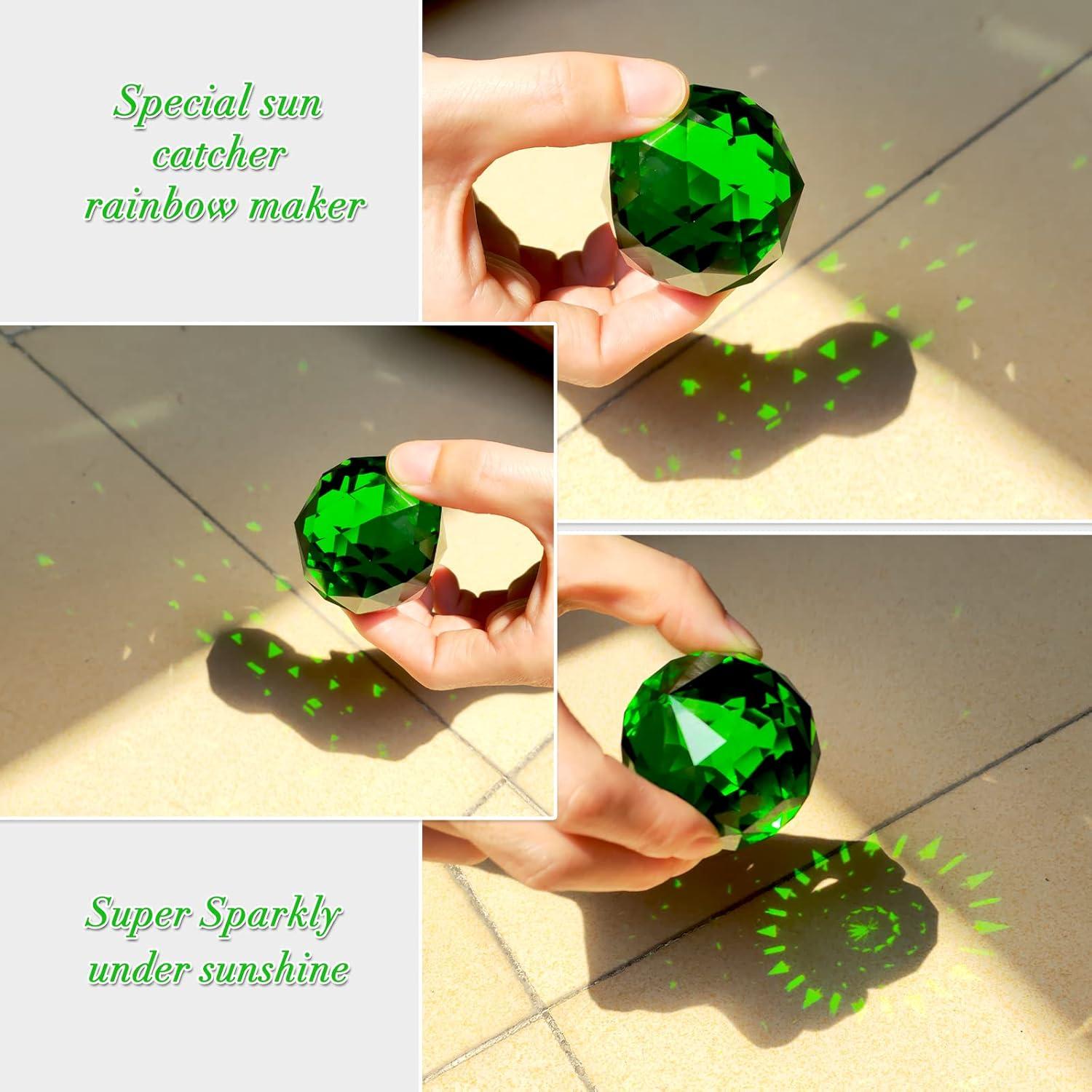 Fonmy Bola de Cristal Verde Espiral 33 cm Decoración Jardín