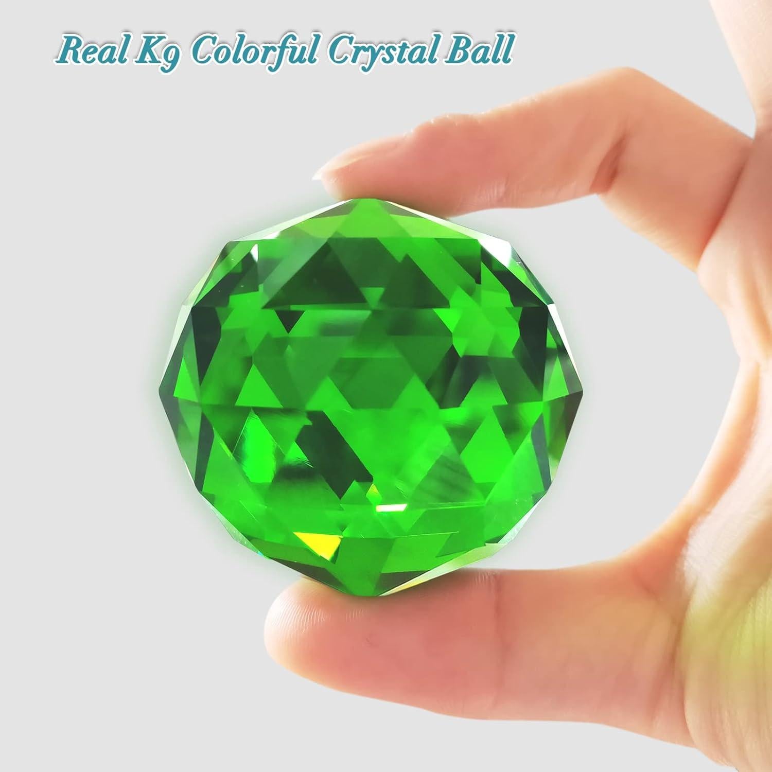 Fonmy Bola de Cristal Verde Espiral 33 cm Decoración Jardín