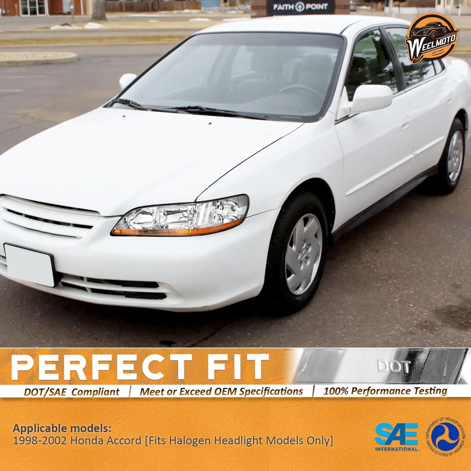 Faros WEELMOTO para Honda Accord 1998-2002, Carcasa Cromada