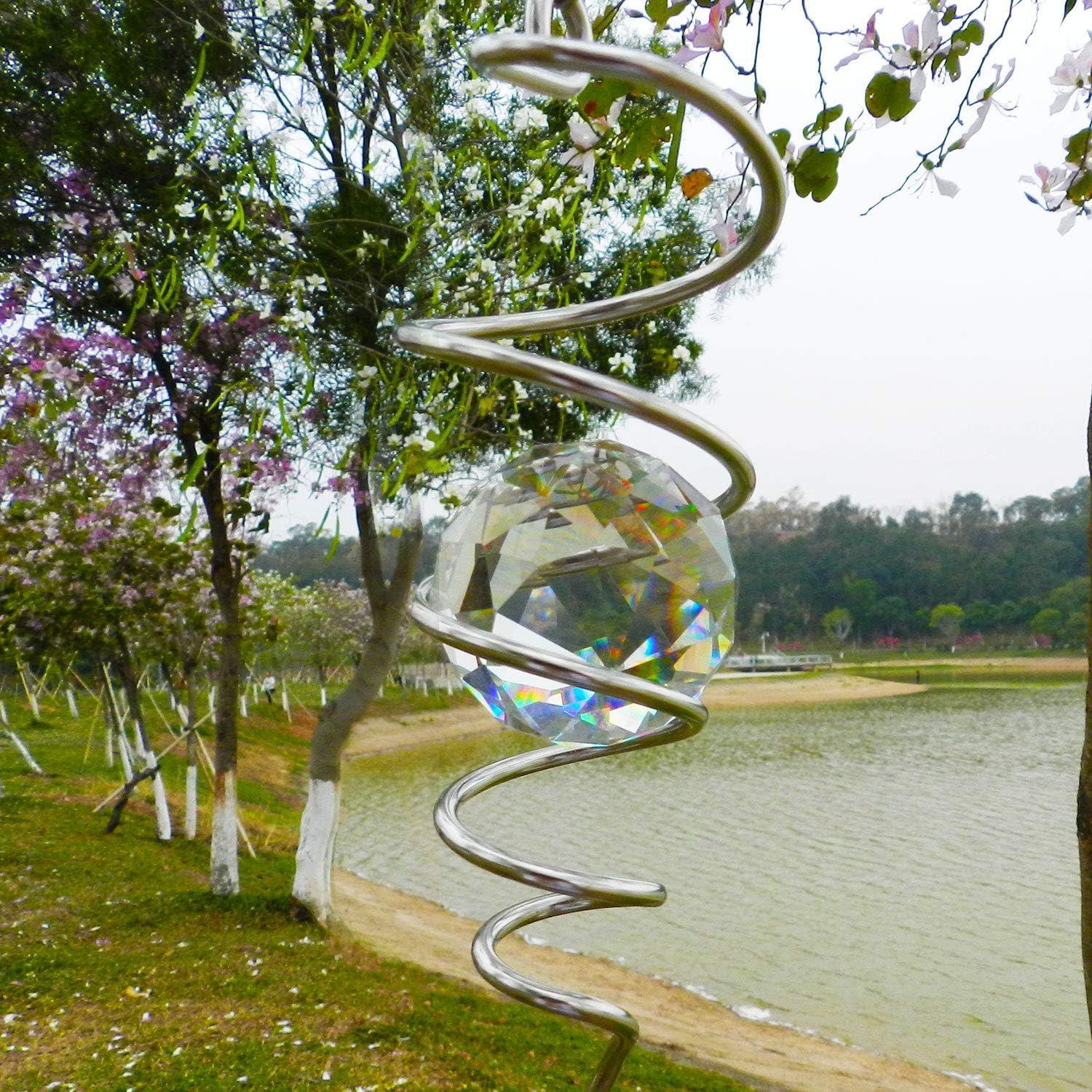 FONMY Girador Decorativo Espiral 33 cm con Orbe de Cristal