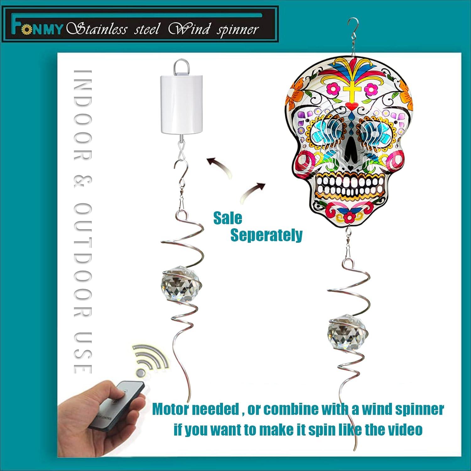 FONMY Girador Decorativo Espiral 33 cm con Orbe de Cristal