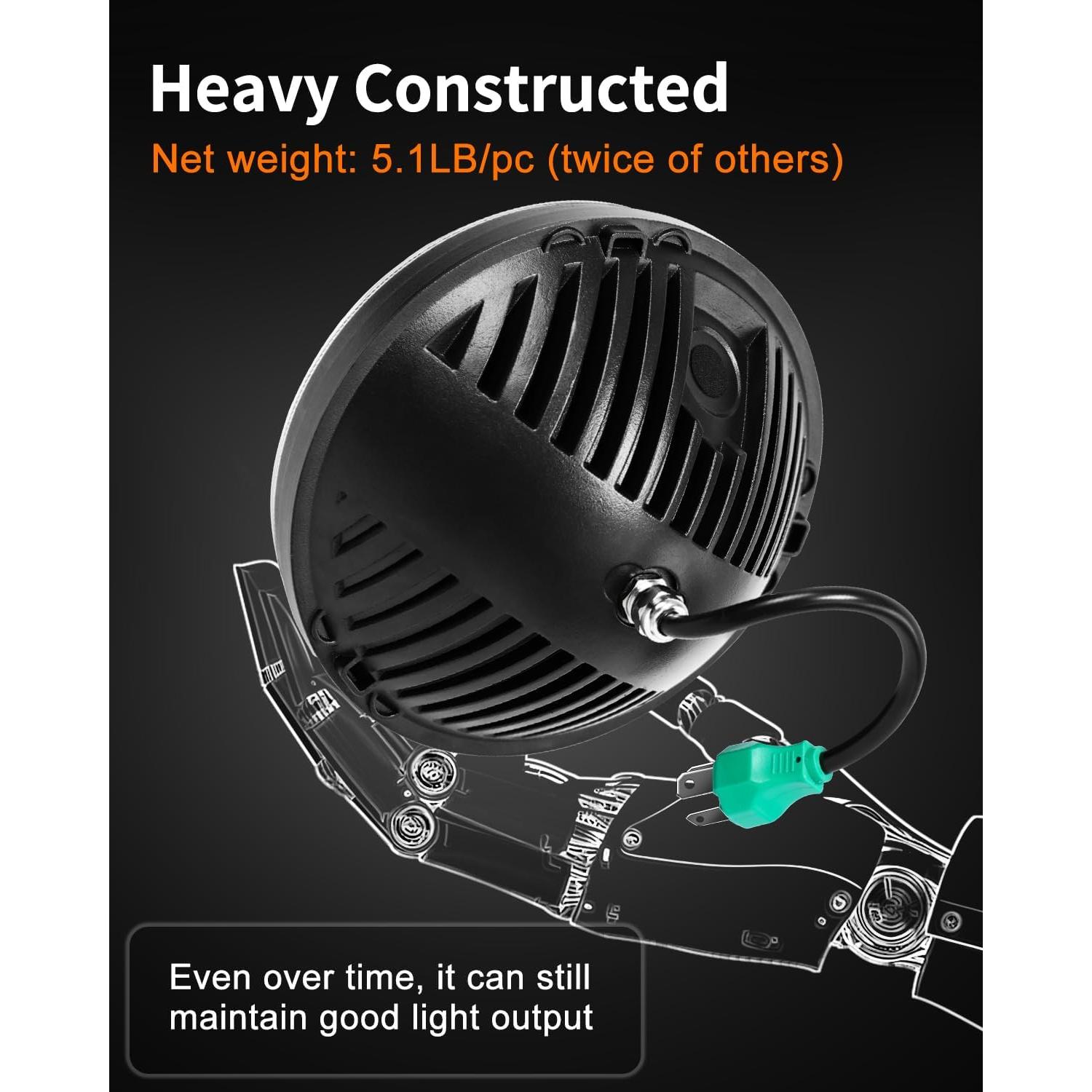 Faros LED 7" UNI-SHINE J004 para Jeep Wrangler y Chevy