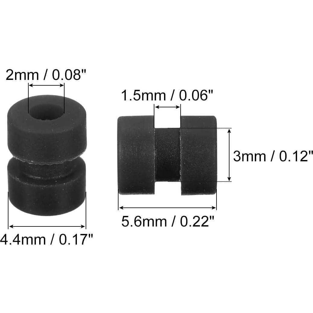 Bolas de Goma Antivibración MECCANIXITY M2x5.6mm 24 Pzas