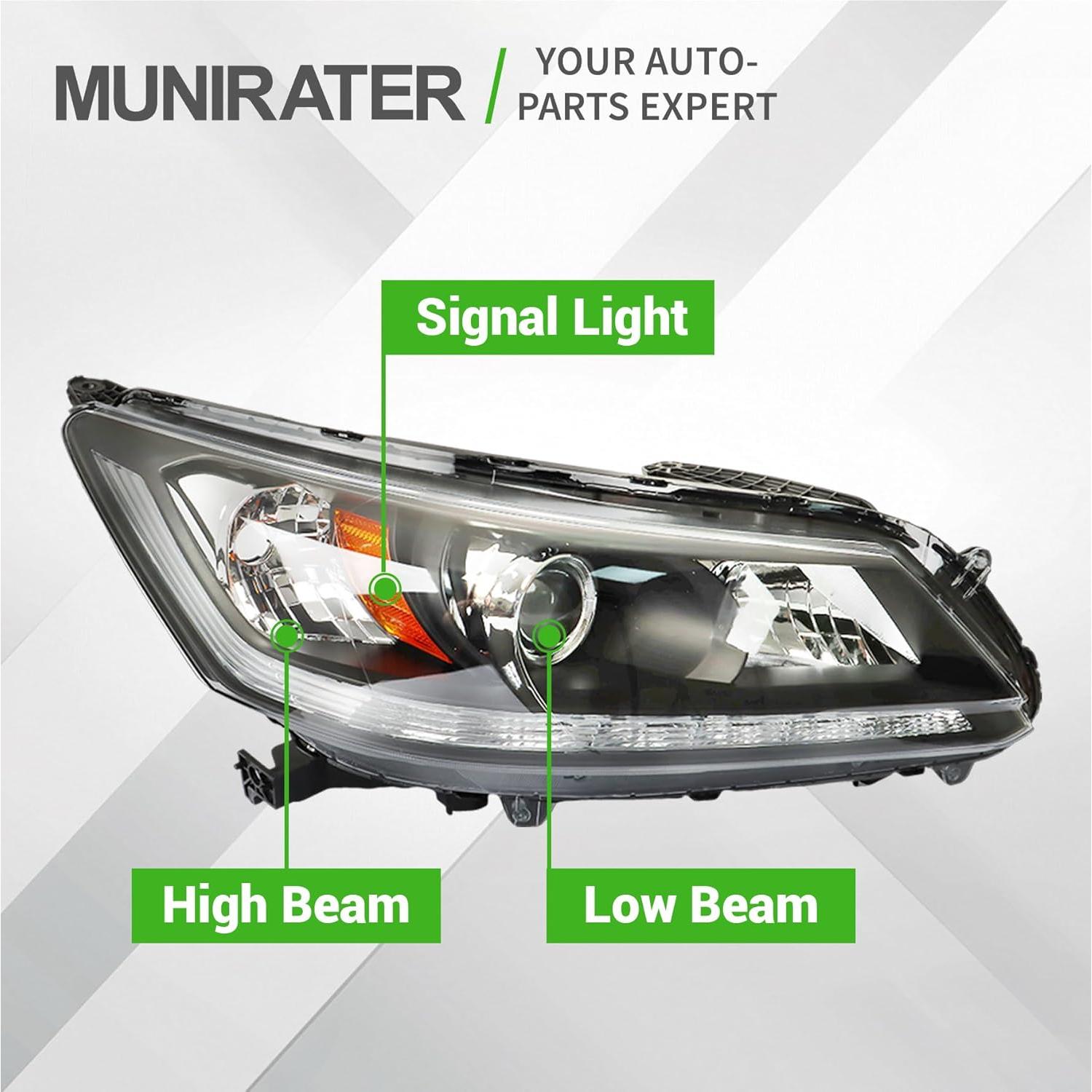 Faros de Reemplazo Halógeno Munirater para Accord 2013-2015