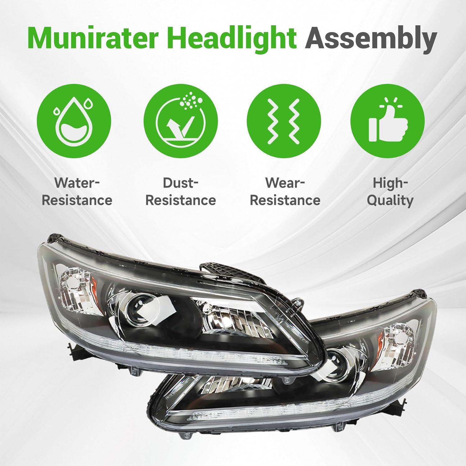 Faros de Reemplazo Halógeno Munirater para Accord 2013-2015
