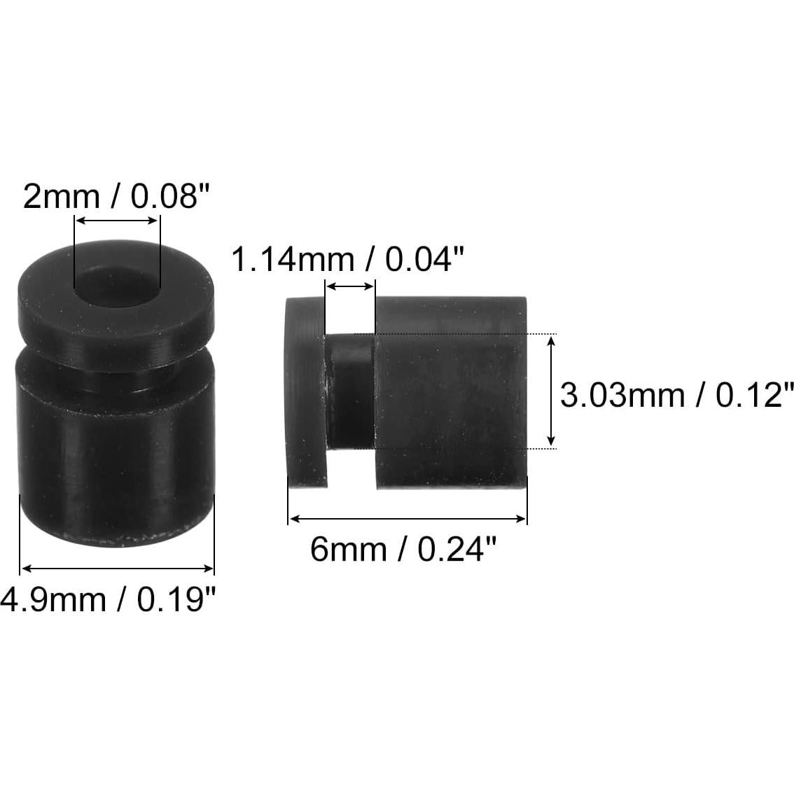 Bolas de Goma Antivibración MECCANIXITY M2x6mm Paquete 12