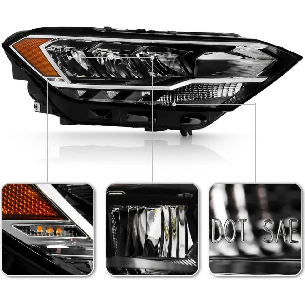 Faro LED No Proyector ACANII para Volkswagen Jetta 2019-2023 - Lado Pasajero