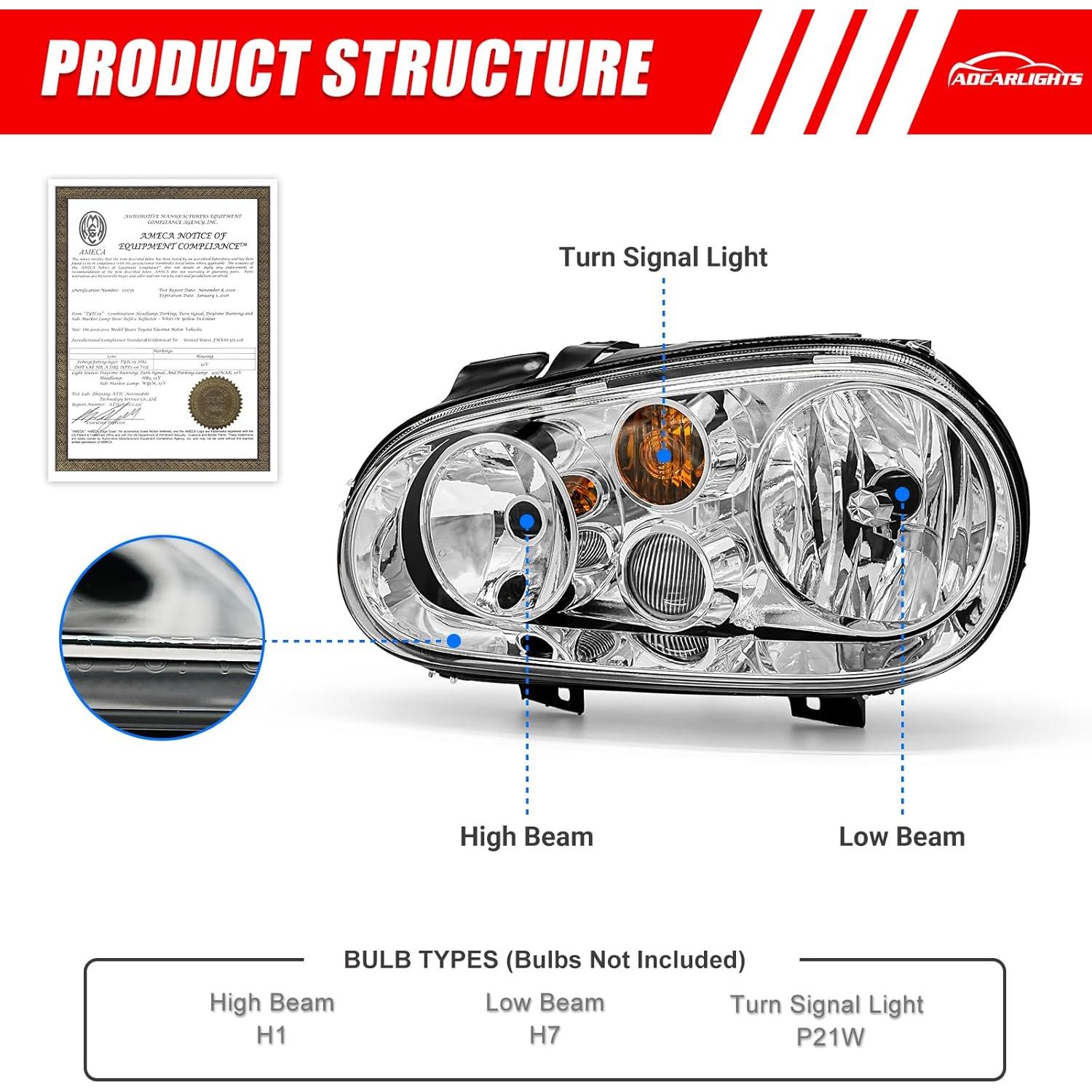 Faros LED para Volkswagen Golf MK4 1999-2006 y Cabrio 1999-2002