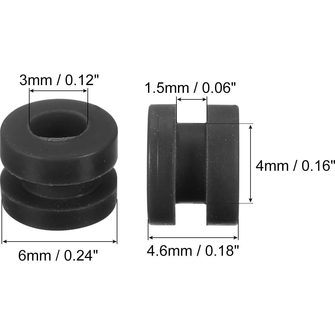 Bolas de Caucho Antivibración MECCANIXITY M3x4.6mm 24 Pcs