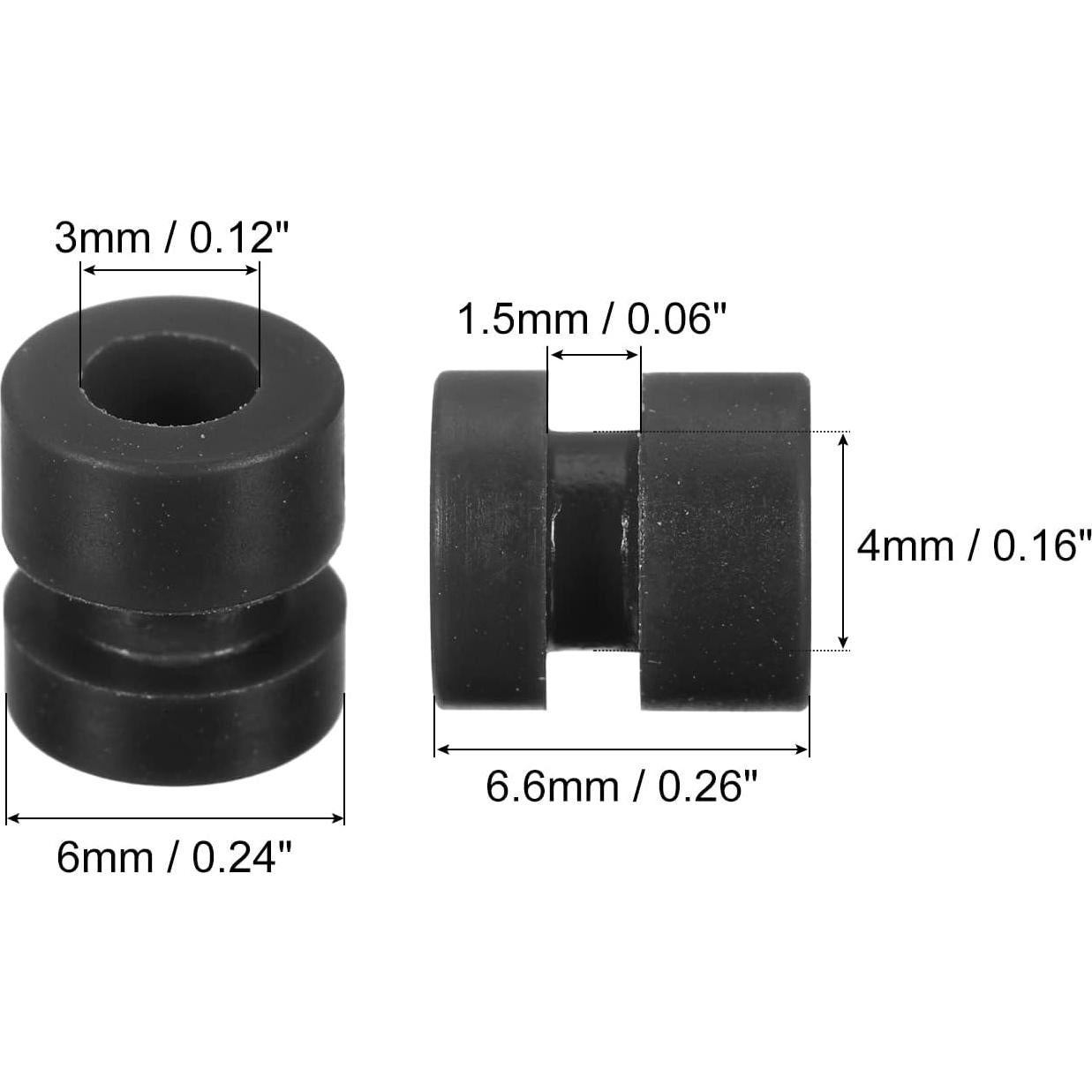Bolas de Caucho Antivibración MECCANIXITY M3x6.6mm - 12 Pcs
