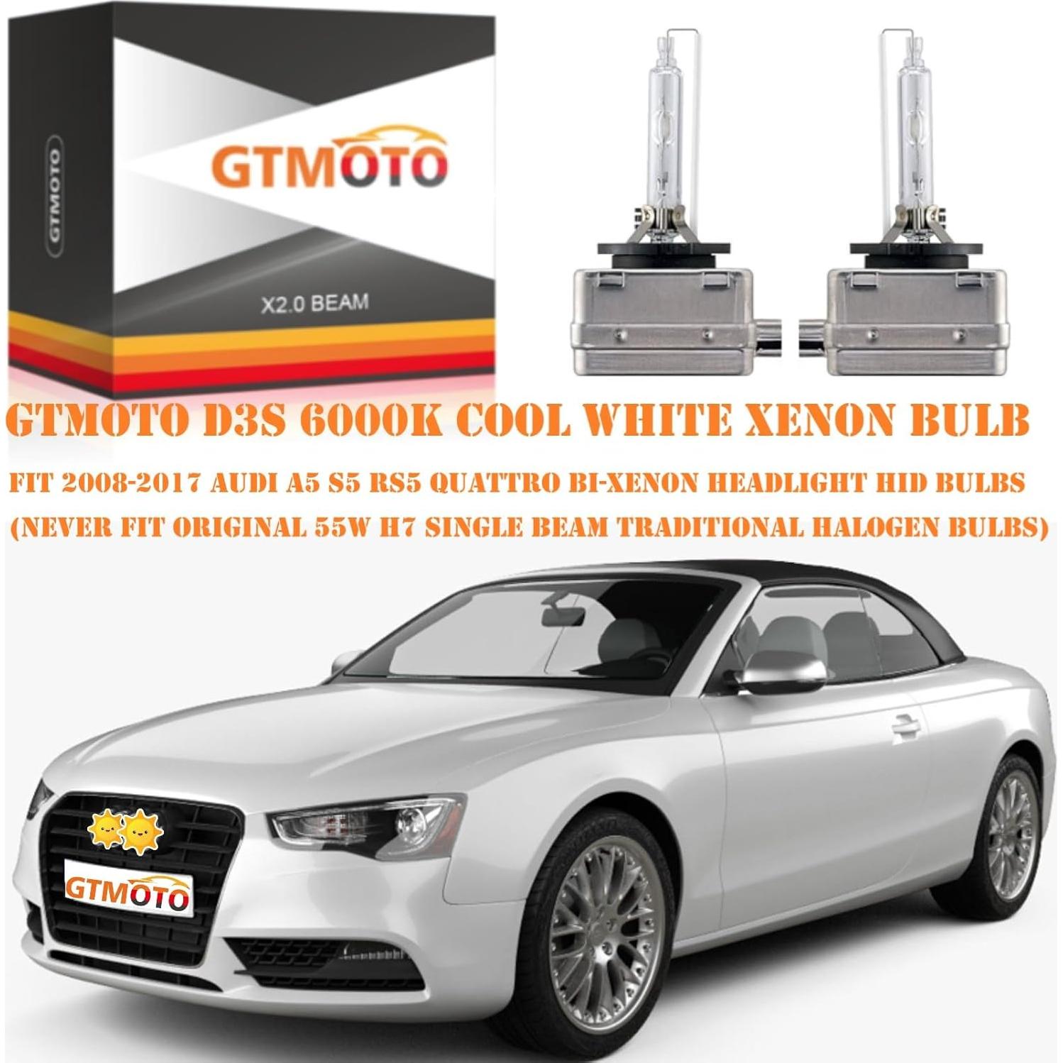 Bombillas D3S Xenón HID GTMOTO 6000K para Audi Q5 A5 2-Pack
