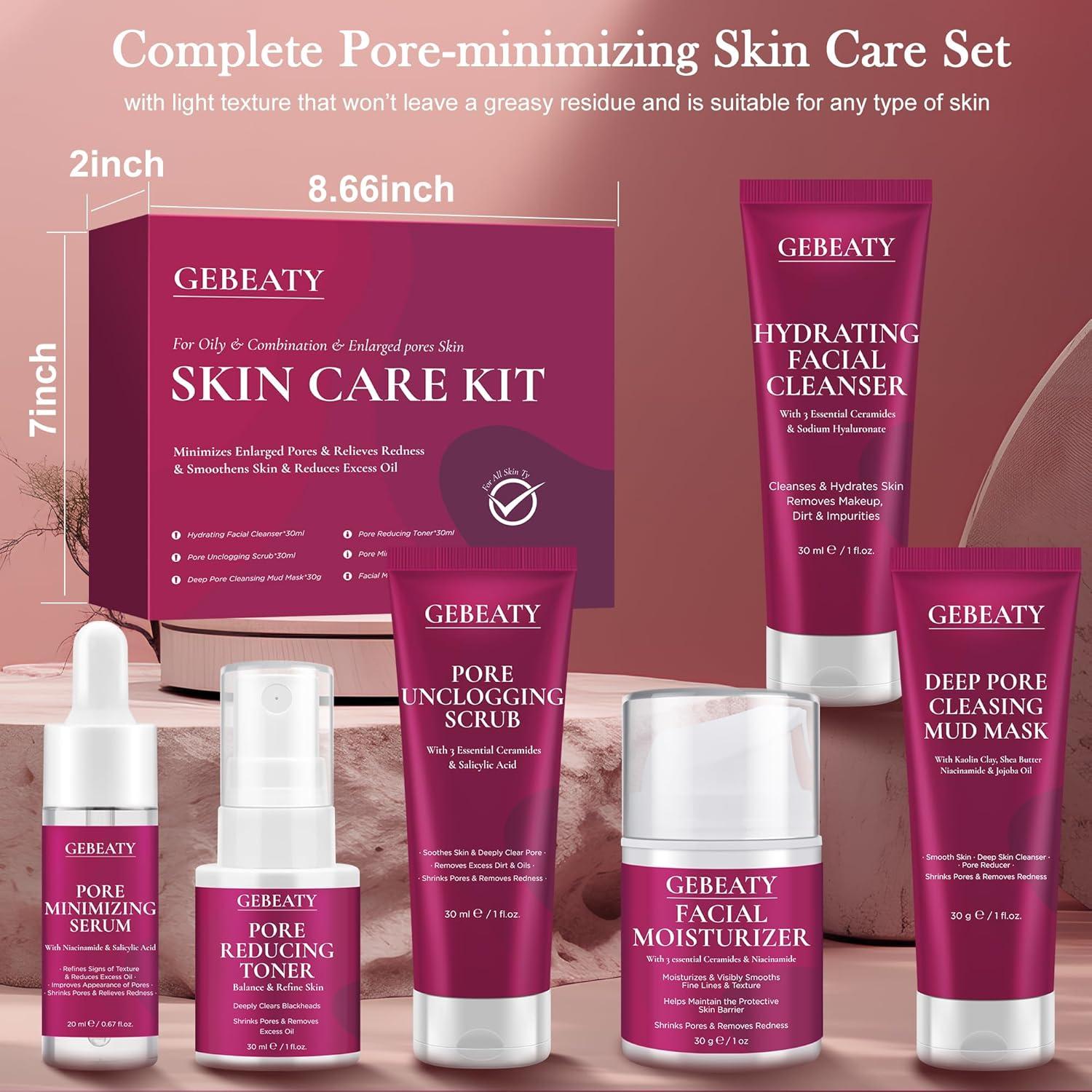 Kit Cuidado Facial GEBEATY Minimiza Poros Hidratante 22x17cm