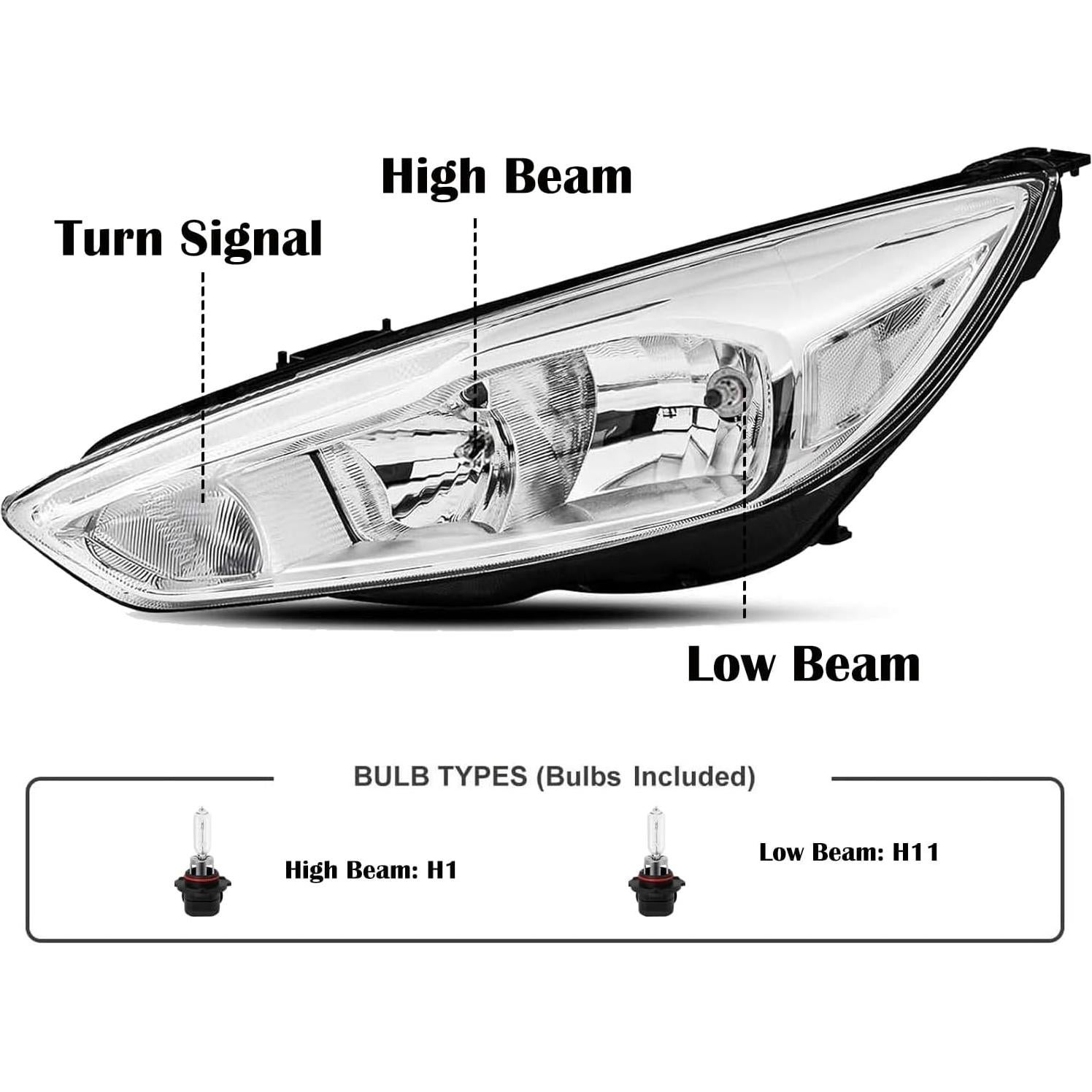 Conjunto de Faros Halógenos Corkiauto para Ford Focus 2015-2018