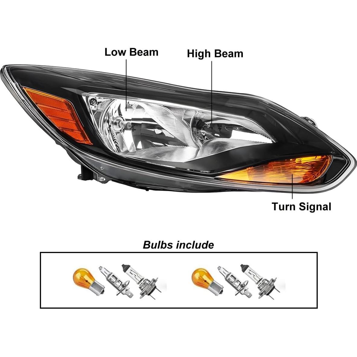 Conjunto de Faros Halógenos APSVE para Ford Focus 2012-2014