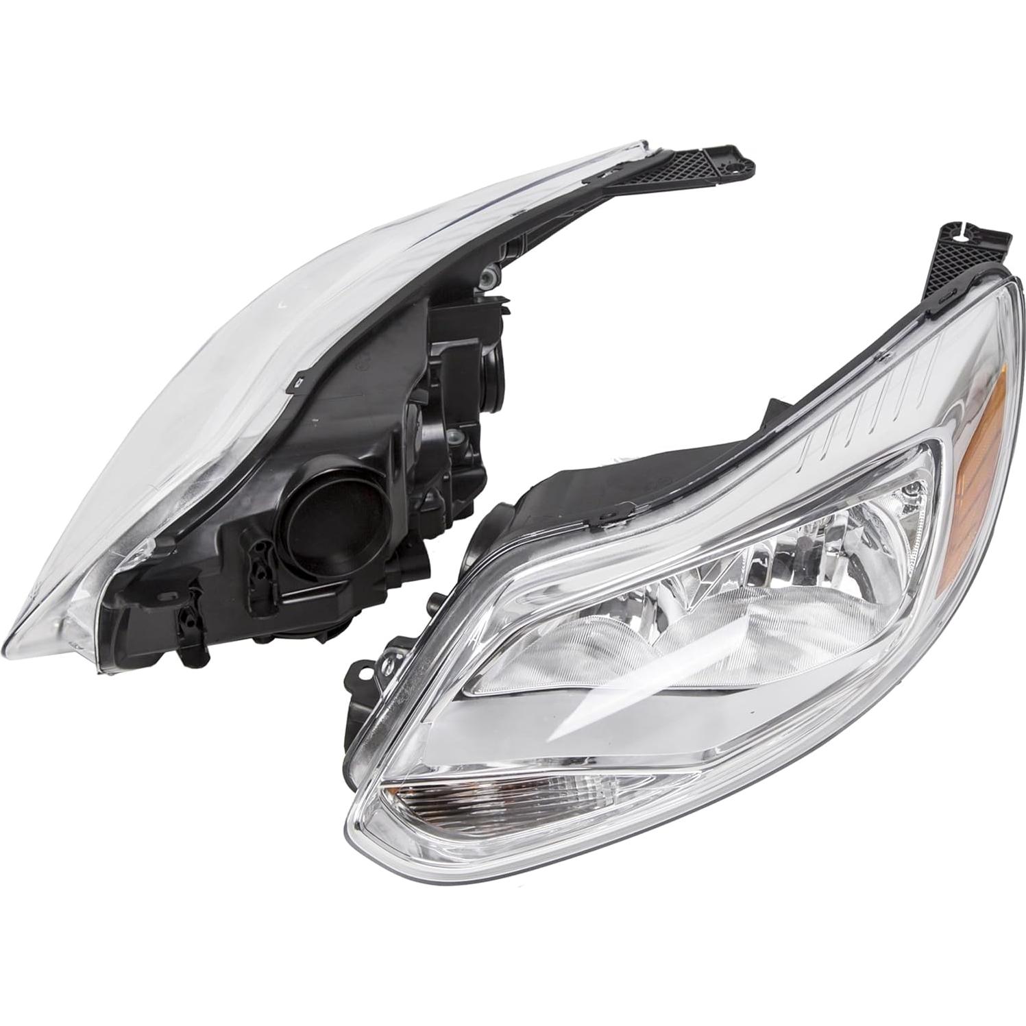 Faros HECASA para Ford Focus 2012-2014 Lente Clara Cromada