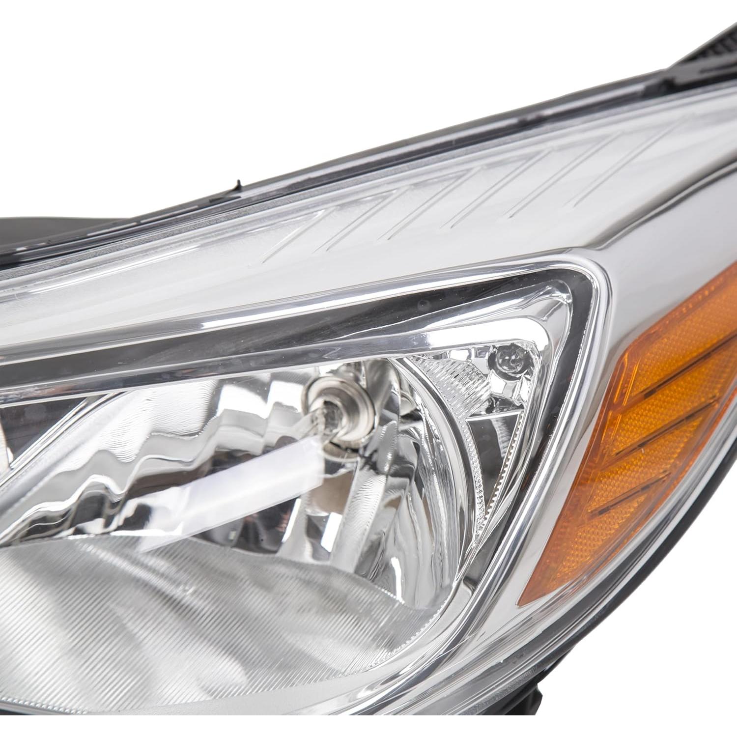 Faros HECASA para Ford Focus 2012-2014 Lente Clara Cromada