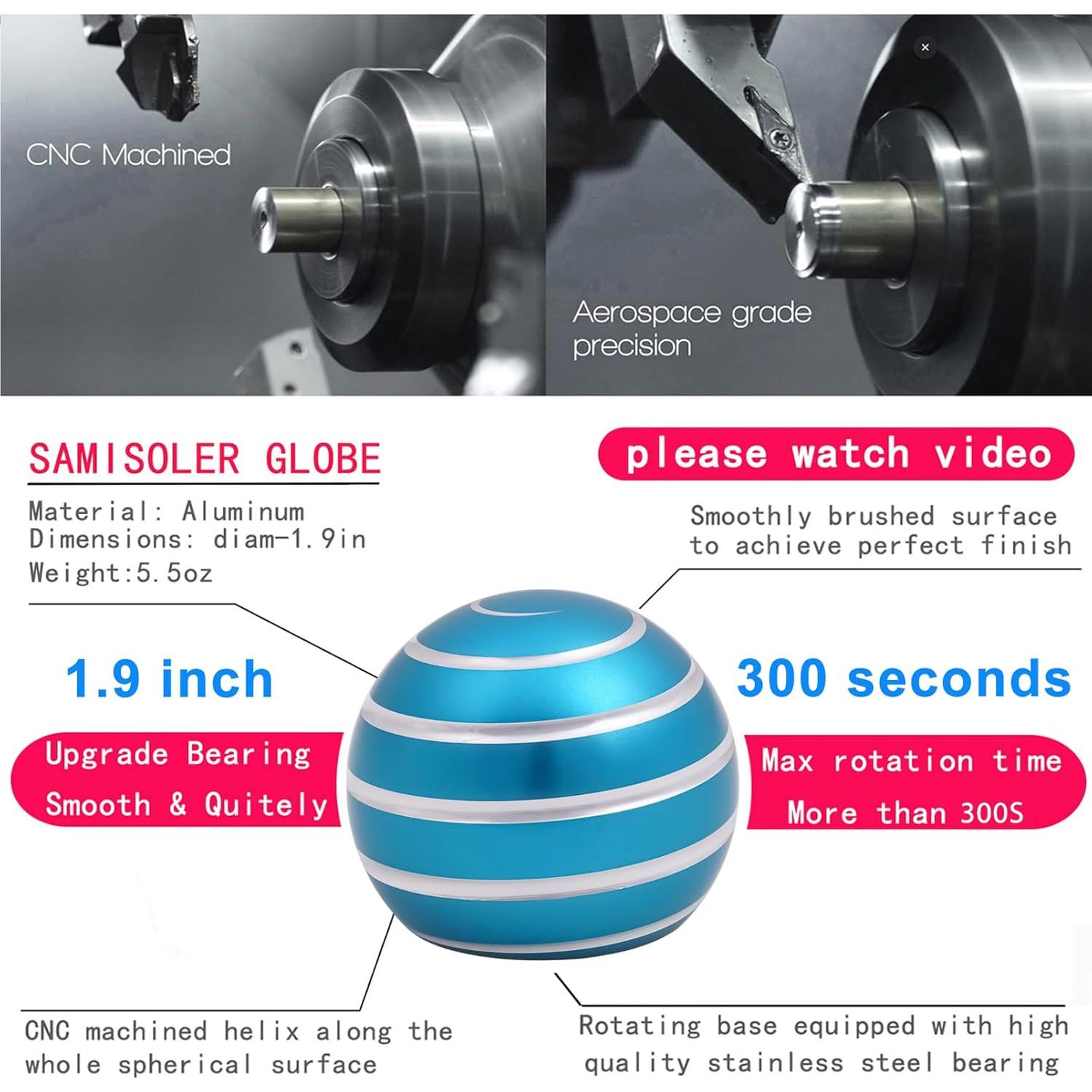 Juguete Cinético de Escritorio Samisoler Azul 4.8 cm Alivio Estrés