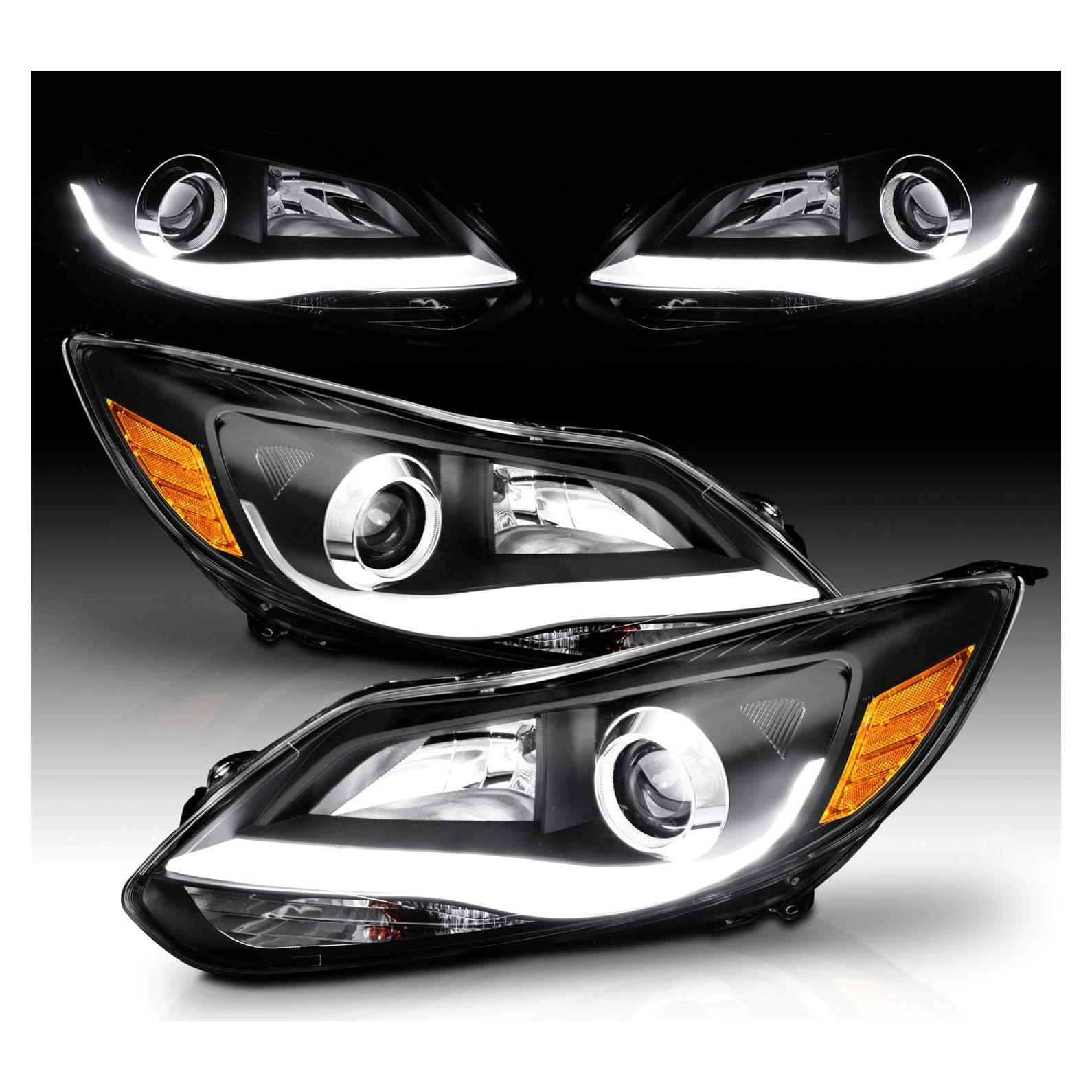 Faros Proyector AmeriLite Negros para Ford Focus 2012-2014