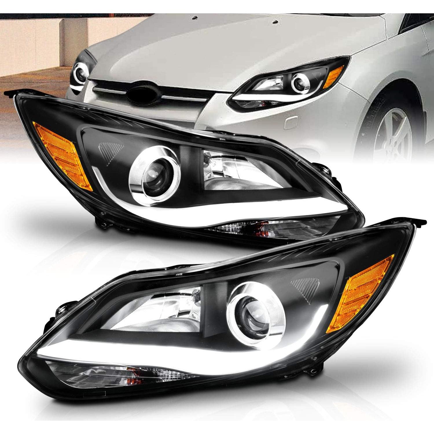 Faros Proyector AmeriLite Negros para Ford Focus 2012-2014