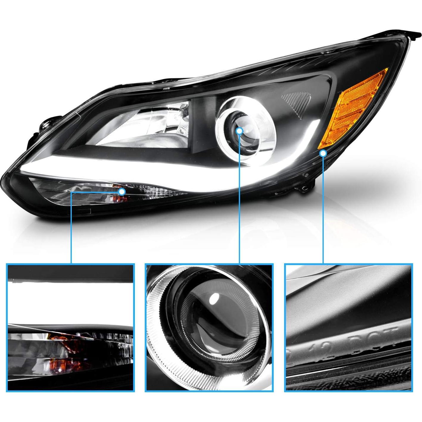 Faros Proyector AmeriLite Negros para Ford Focus 2012-2014