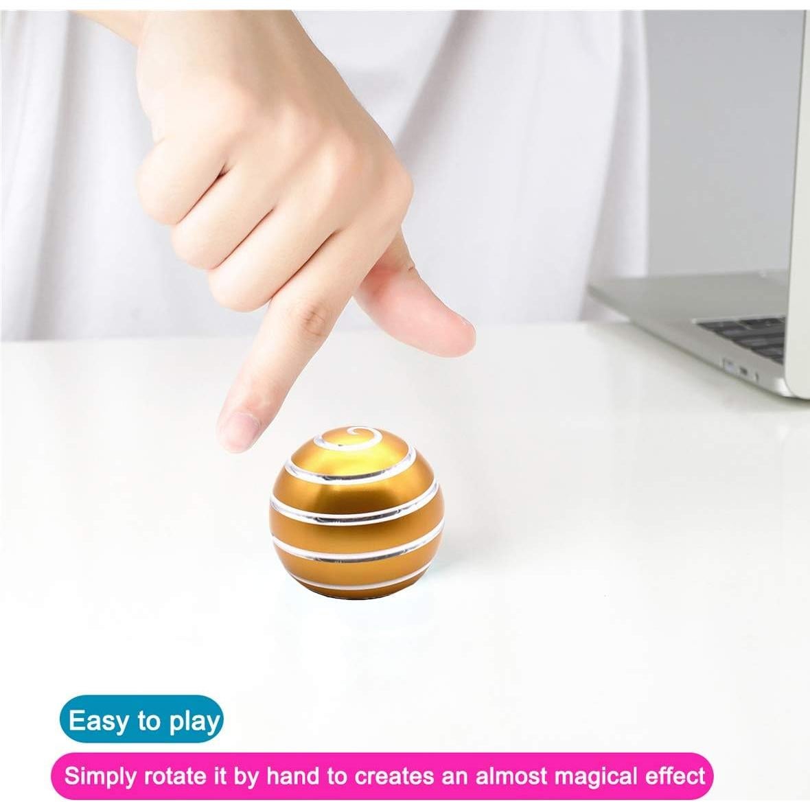 Juguete Cinético Samisoler Mediano Blanco-Dorado para Oficina