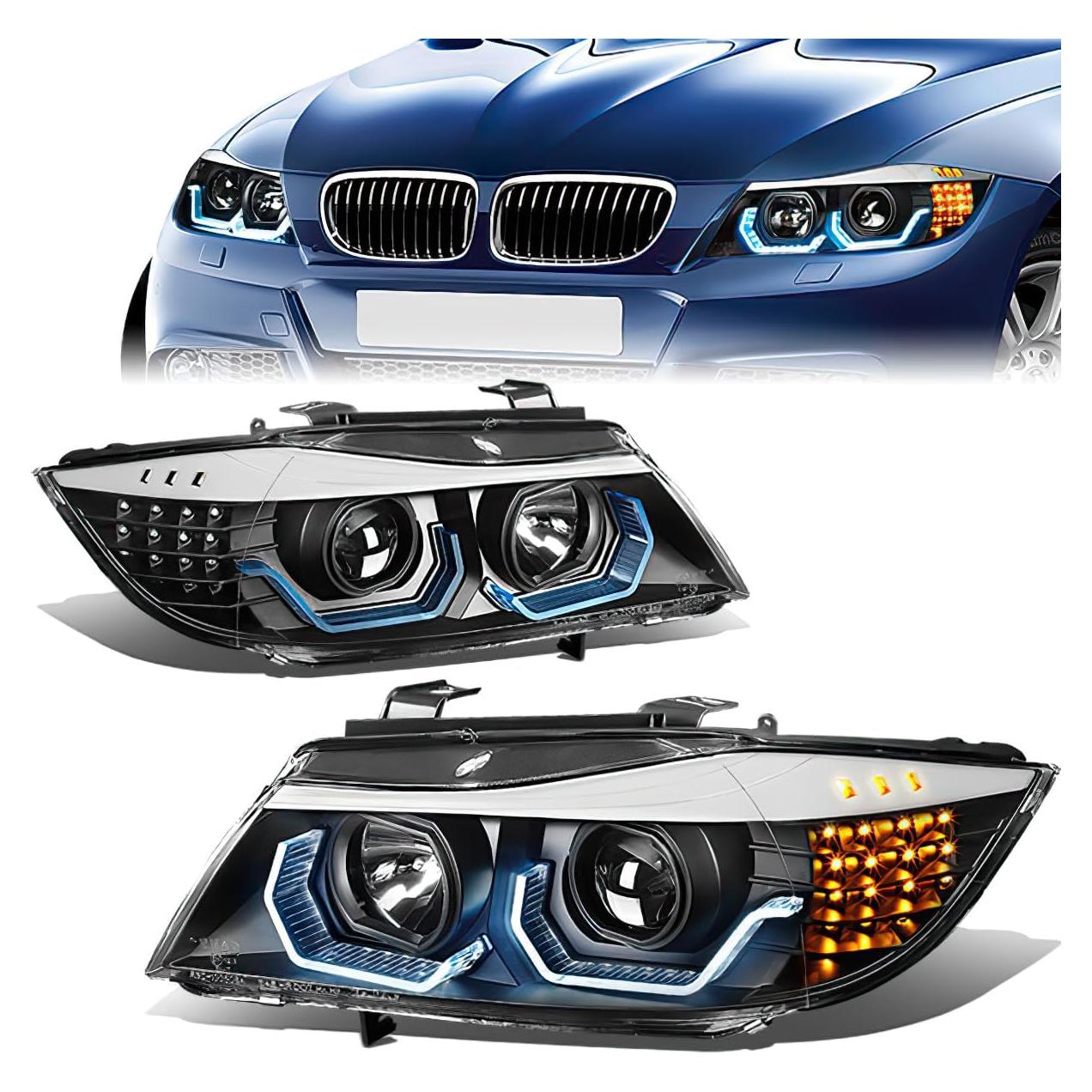 Faros Halógenos D SOLUTIONS para BMW E90 2006-2008 - Carcasa Negra