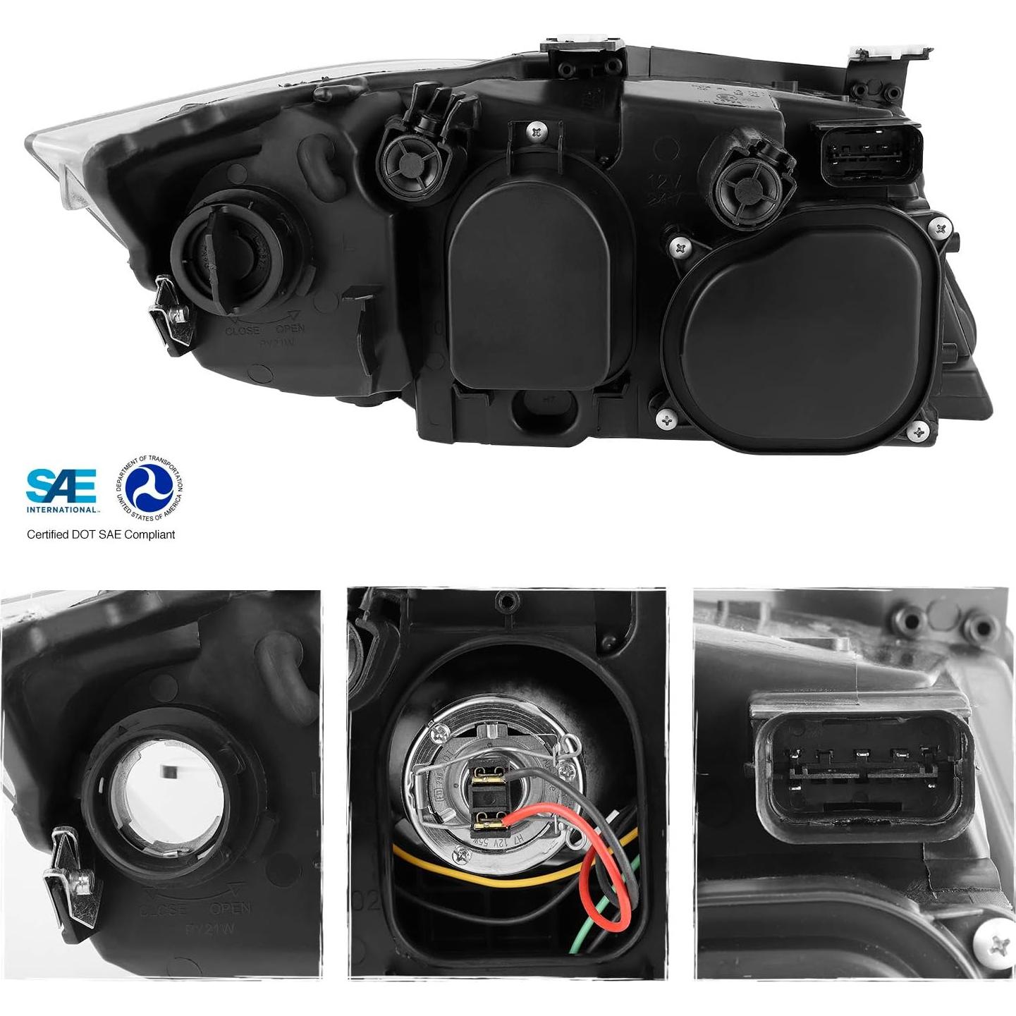 Faros Proyector AKKON para BMW E90 Sedán y Wagon Carcasa Negra
