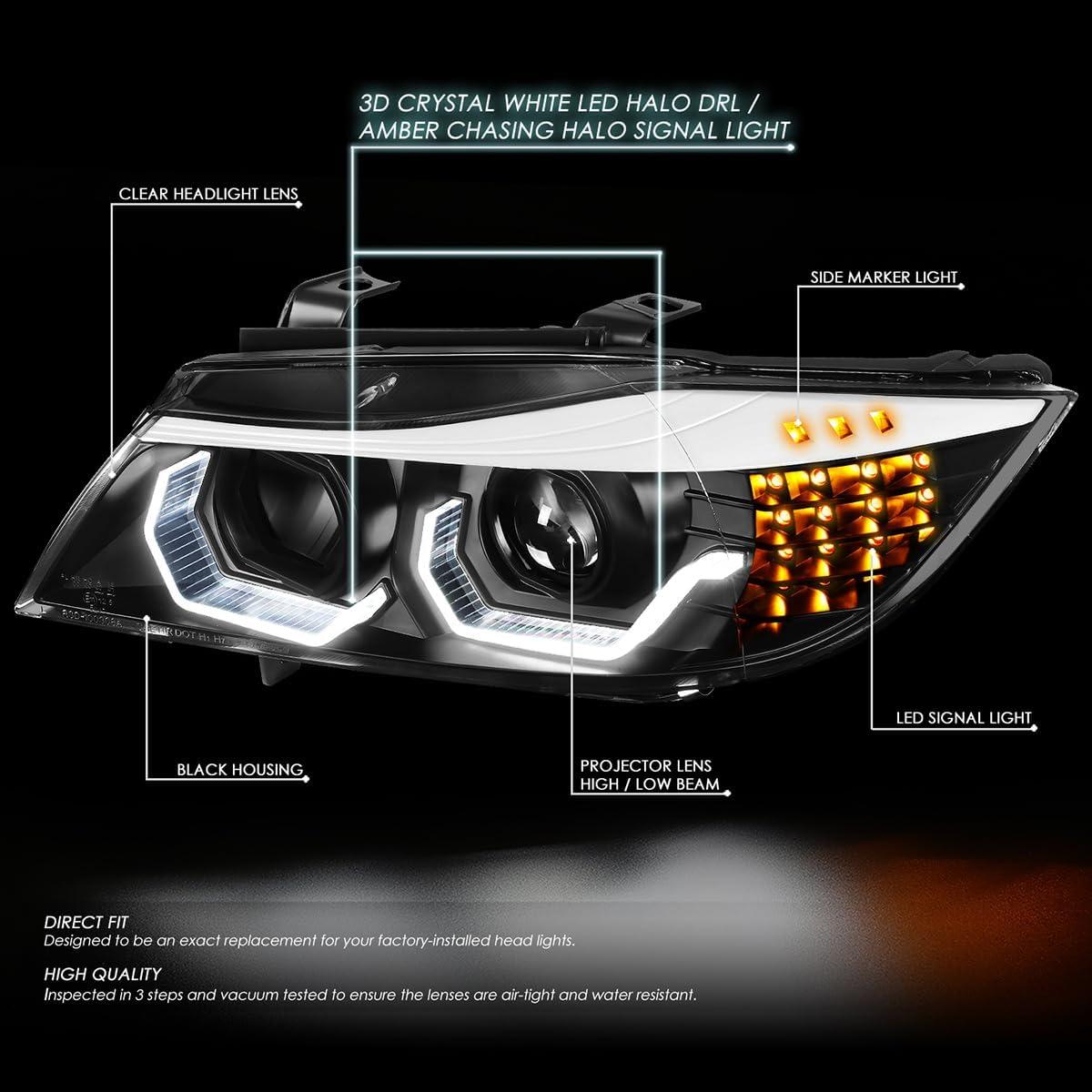 Par de Faros Proyectores 3D Halo D SOLUTIONS para BMW E90 05-08