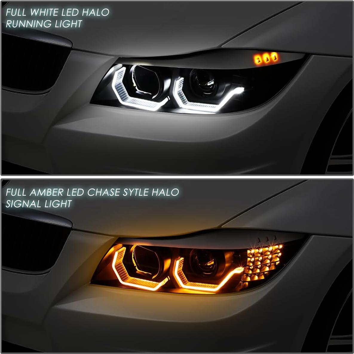 Par de Faros Proyectores 3D Halo D SOLUTIONS para BMW E90 05-08