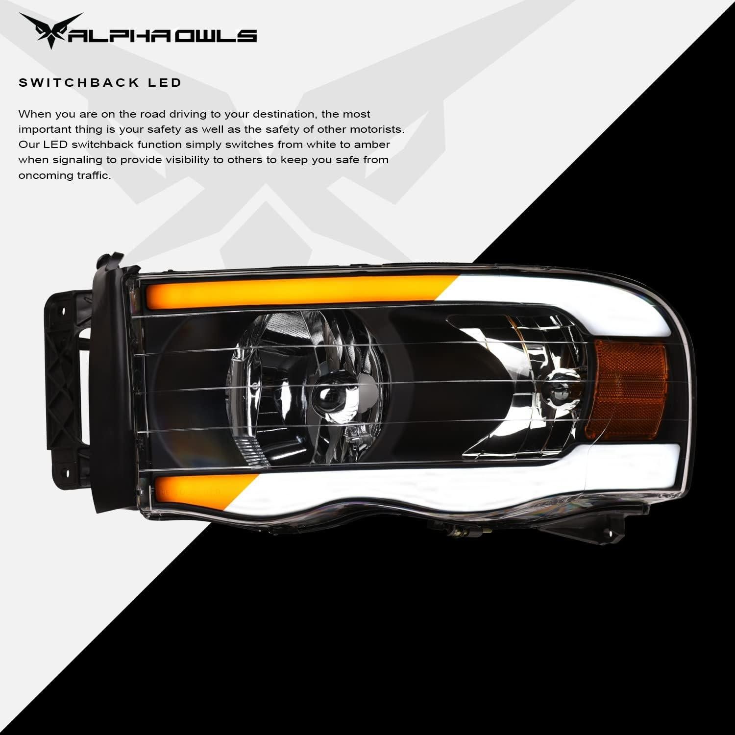 Faros LED Secuenciales Alpha Owls 8711781 para Dodge Ram 2002-2005