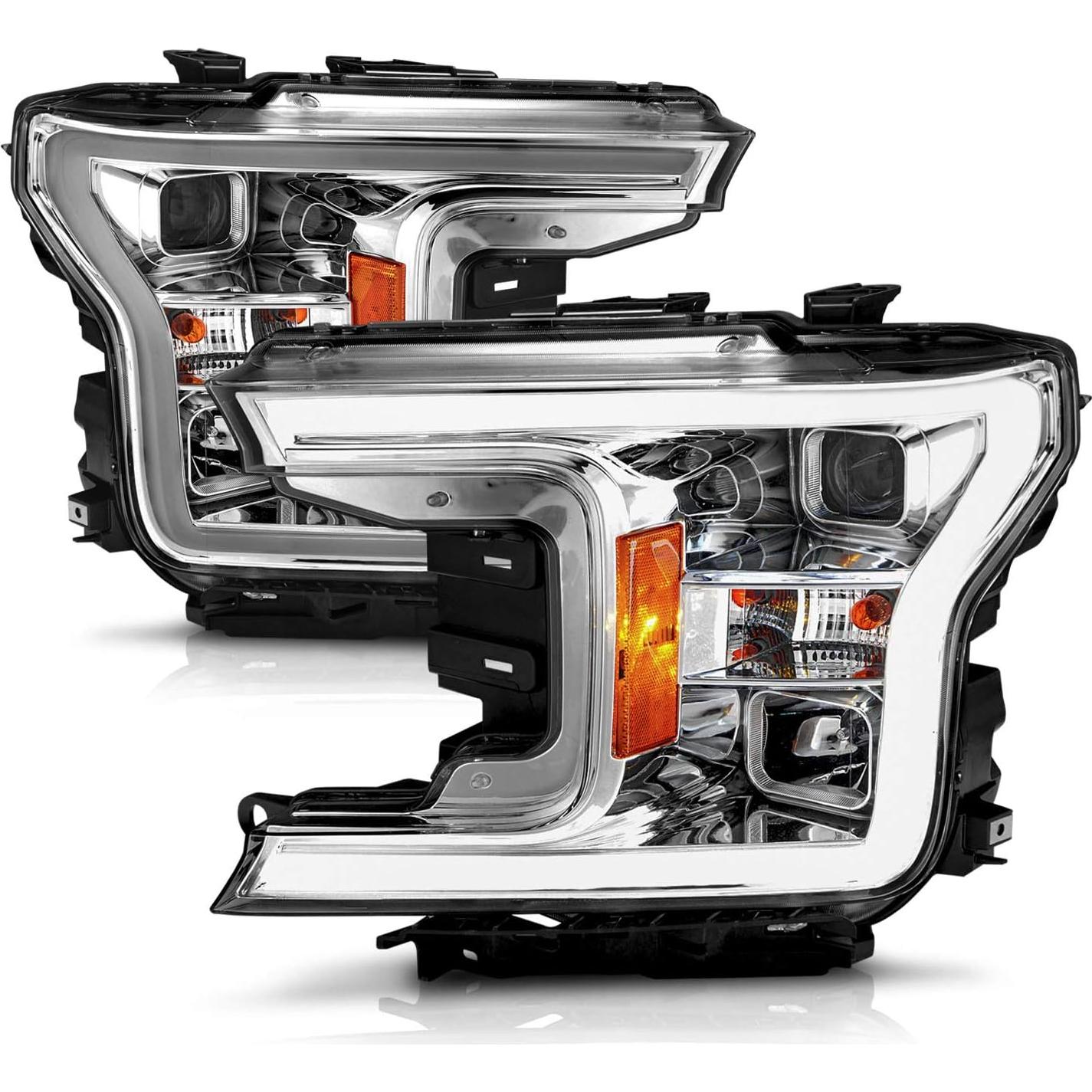 Faros Proyector Cuadrado AmeriLite Cromo para Ford F150 2018-2020