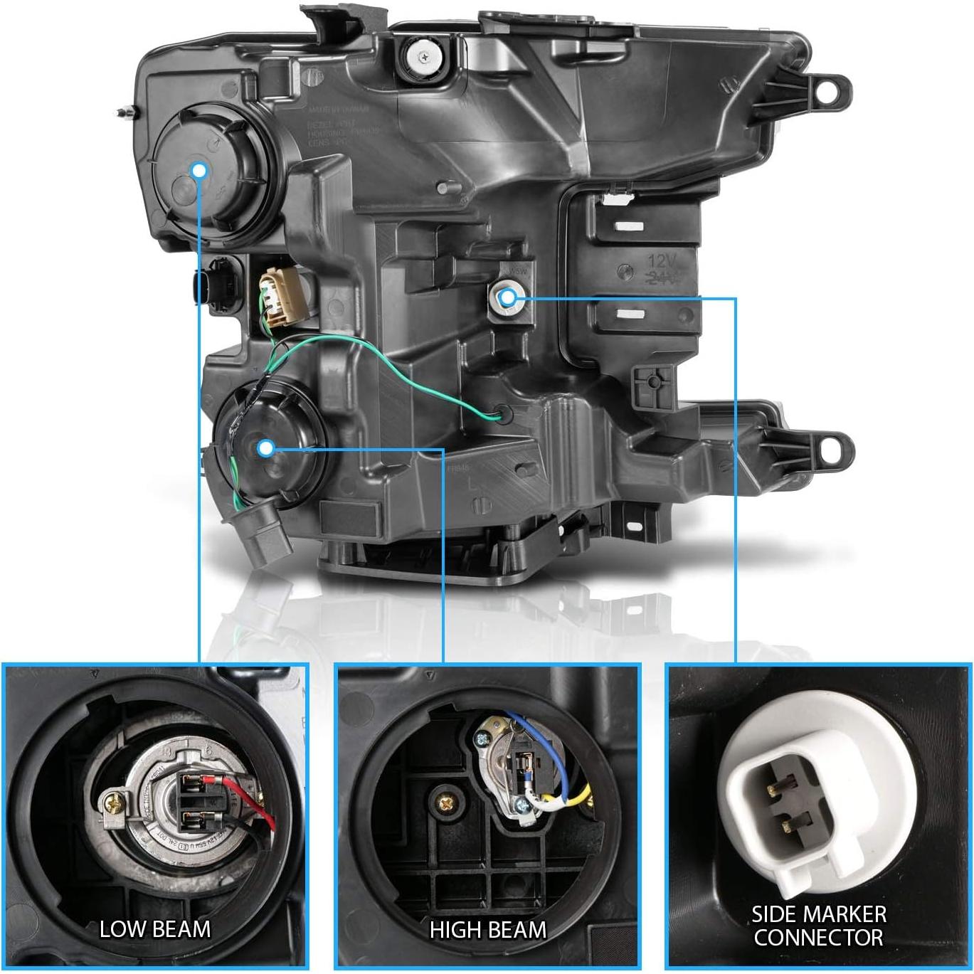 Faros Proyector Cuadrado AmeriLite Cromo para Ford F150 2018-2020