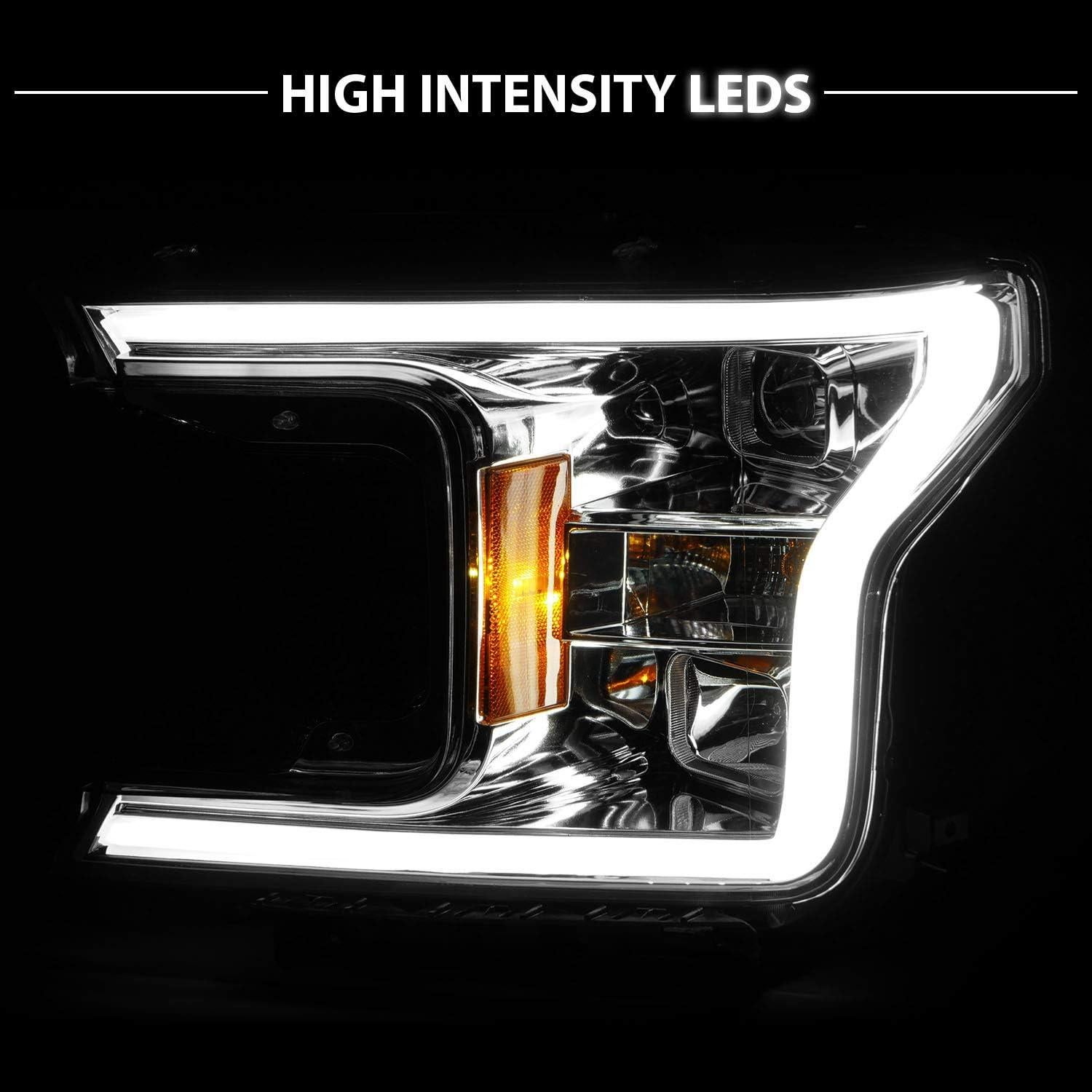 Faros Proyector Cuadrado AmeriLite Cromo para Ford F150 2018-2020