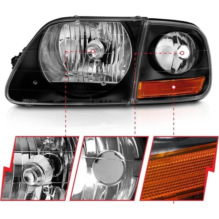 Faro Cristal Negro Anzo USA 111460 para Ford F-150 97-03