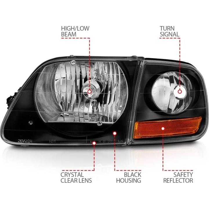 Faro Cristal Negro Anzo USA 111460 para Ford F-150 97-03