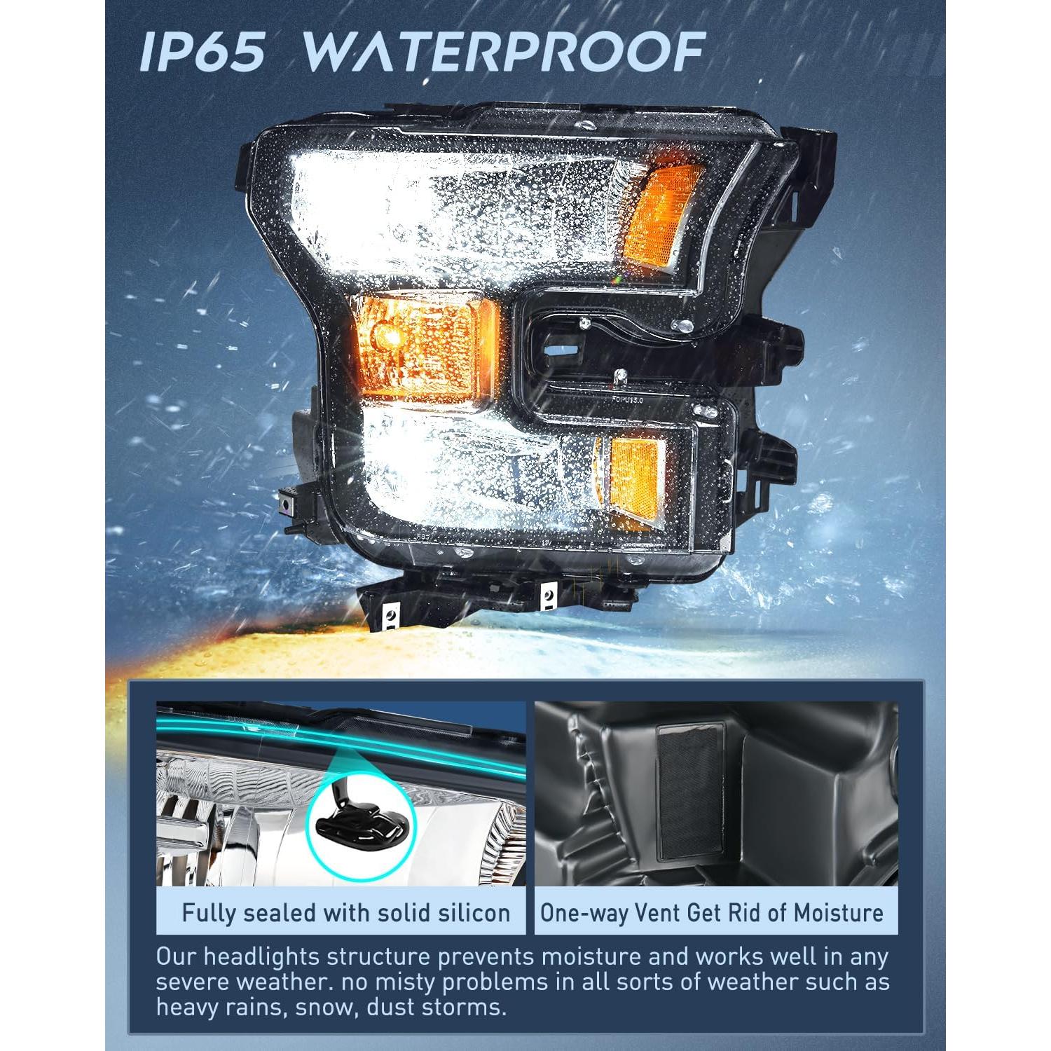 Faros Nilight para Ford F-150 2015-2017 Carcasa Negra