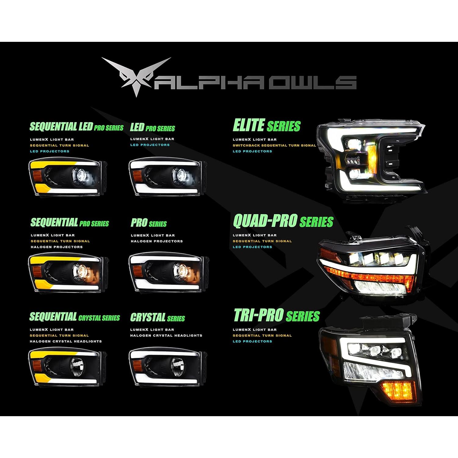 Faros de Cristal Alpha Owls 8719701 con LED y Señal - Ford Ranger 2001-2011