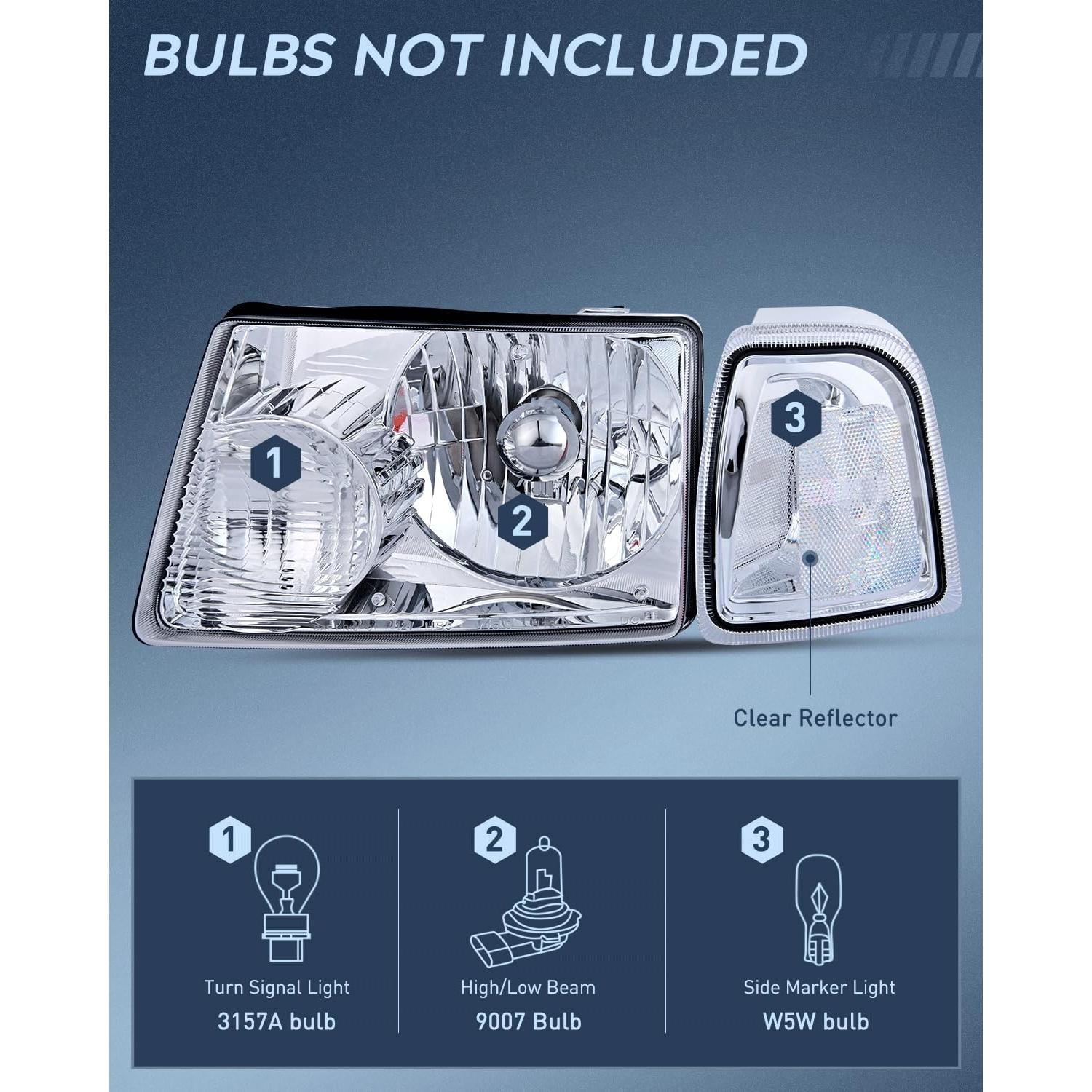 Faros Nilight para Ford Ranger 2001-2011 Carcasa Cromada