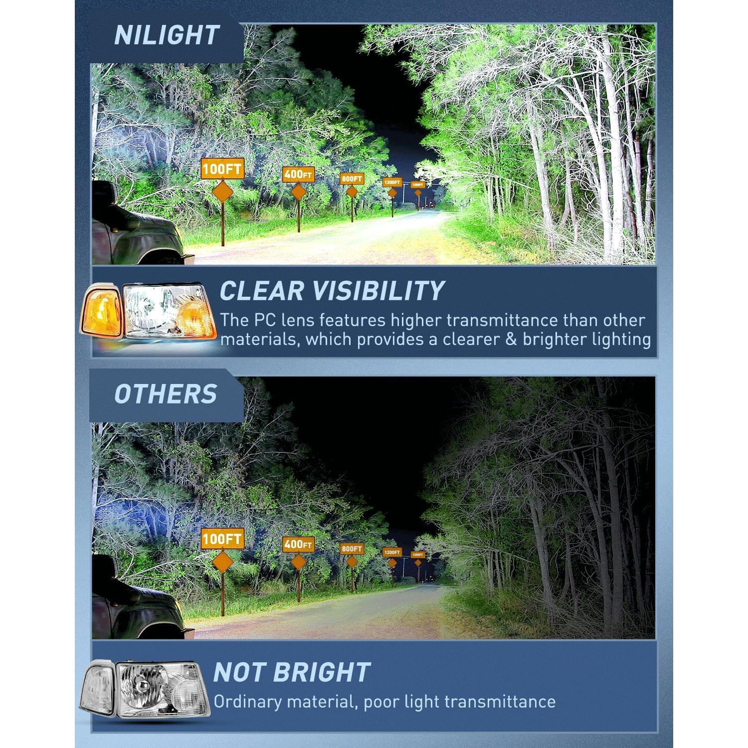 Faros Nilight para Ford Ranger 2001-2011 Carcasa Cromada