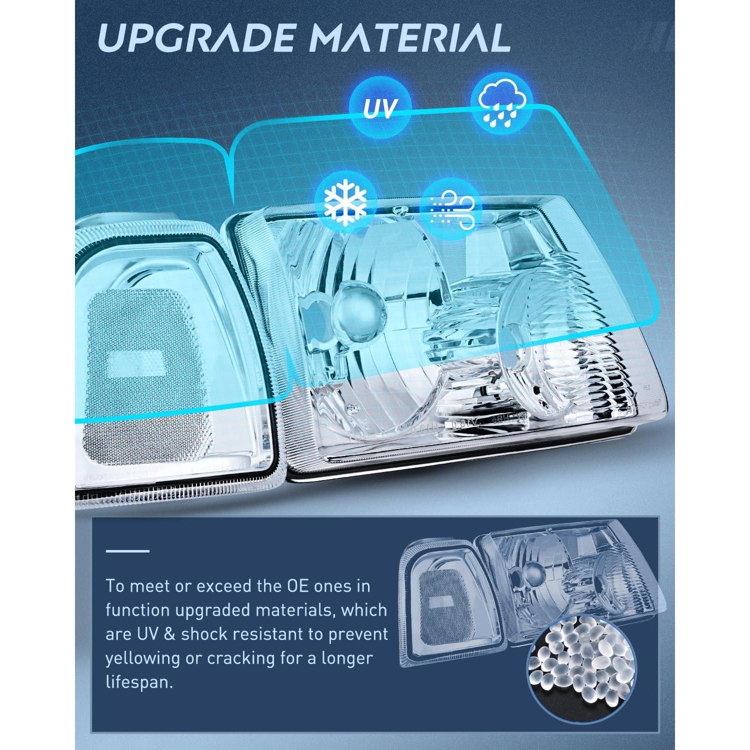 Faros Nilight para Ford Ranger 2001-2011 Carcasa Cromada