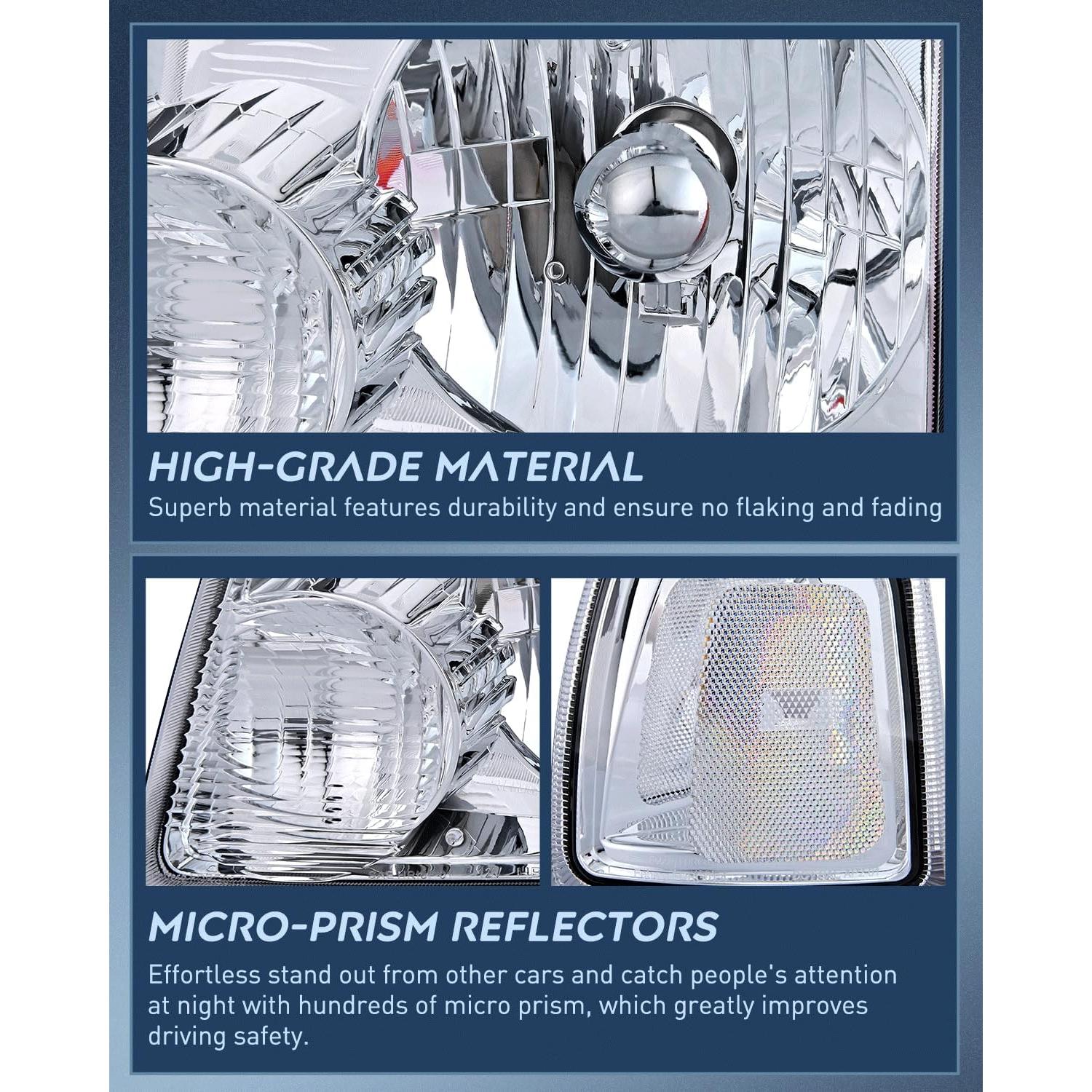 Faros Nilight para Ford Ranger 2001-2011 Carcasa Cromada