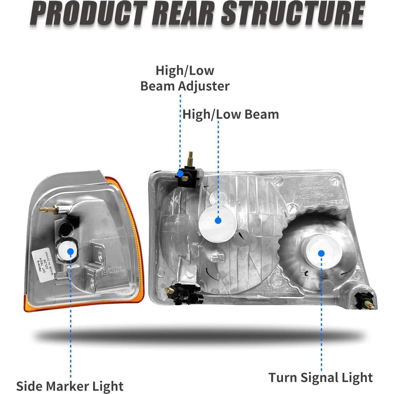 Faros para Ford Ranger 2001-2011 ADCARLIGHTS Lente Clara