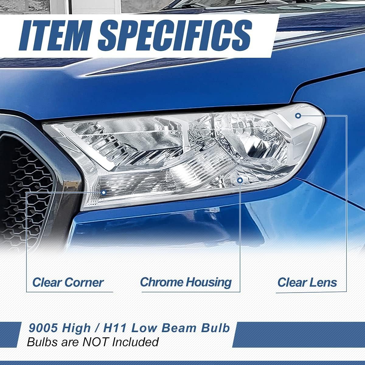 Conjunto de Faros Halógenos Auto Dynasty para Ford Ranger 2019-2023