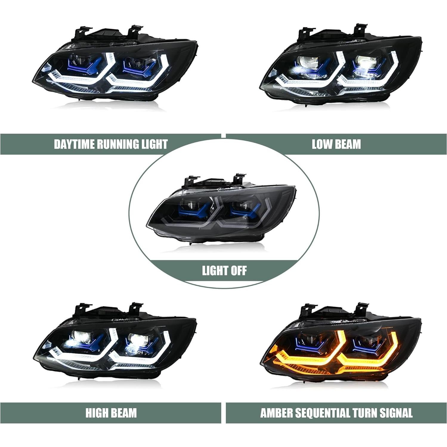 Faros Proyectores Letsdate Xenón E92 E93 2011-2013 LED Secuencial