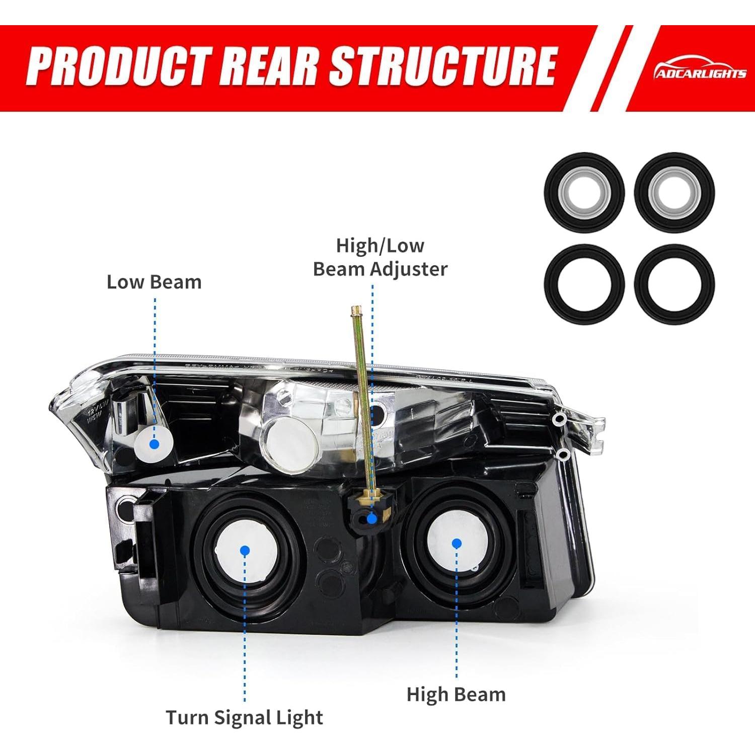 Faros Reemplazo OE ADCARLIGHTS para Chevy Avalanche 2002-2006