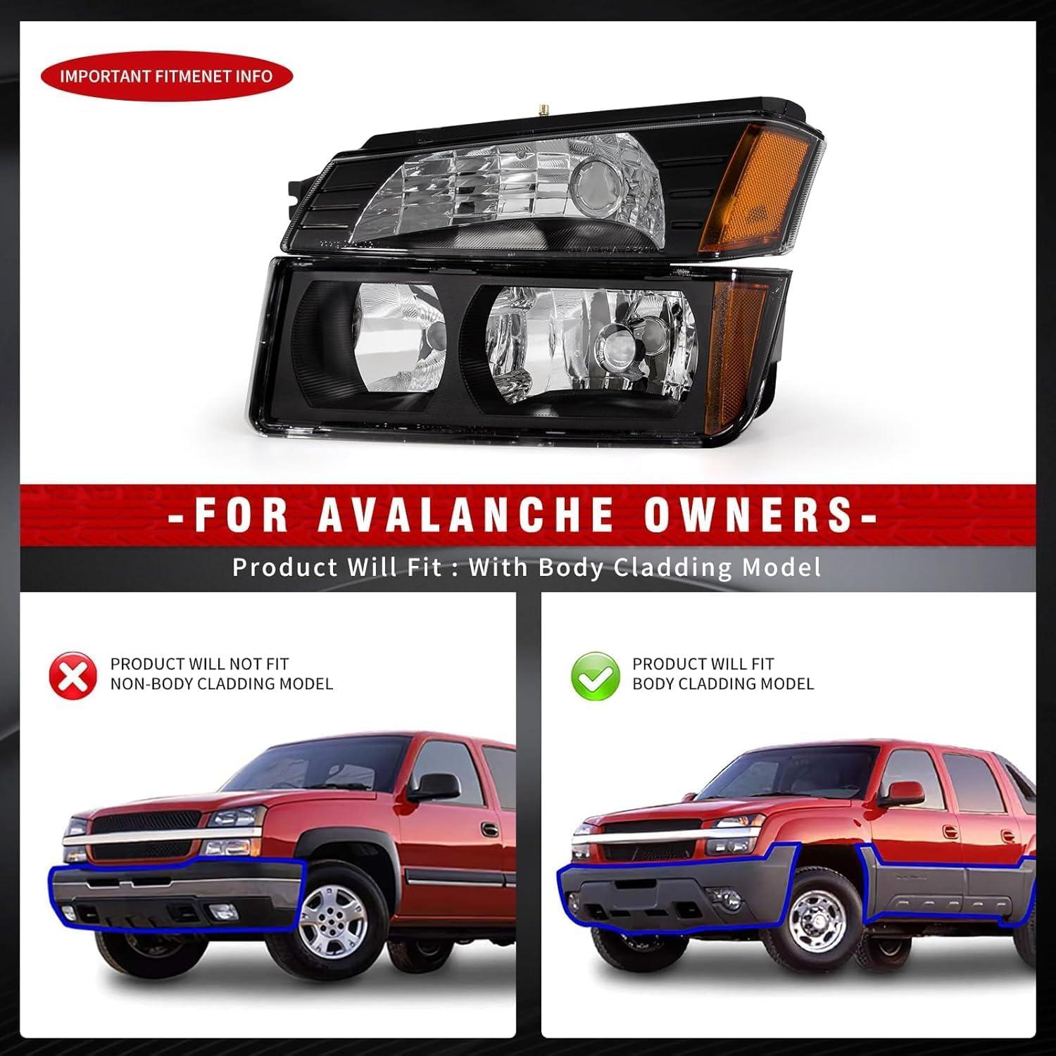 Faros Reemplazo OE ADCARLIGHTS para Chevy Avalanche 2002-2006