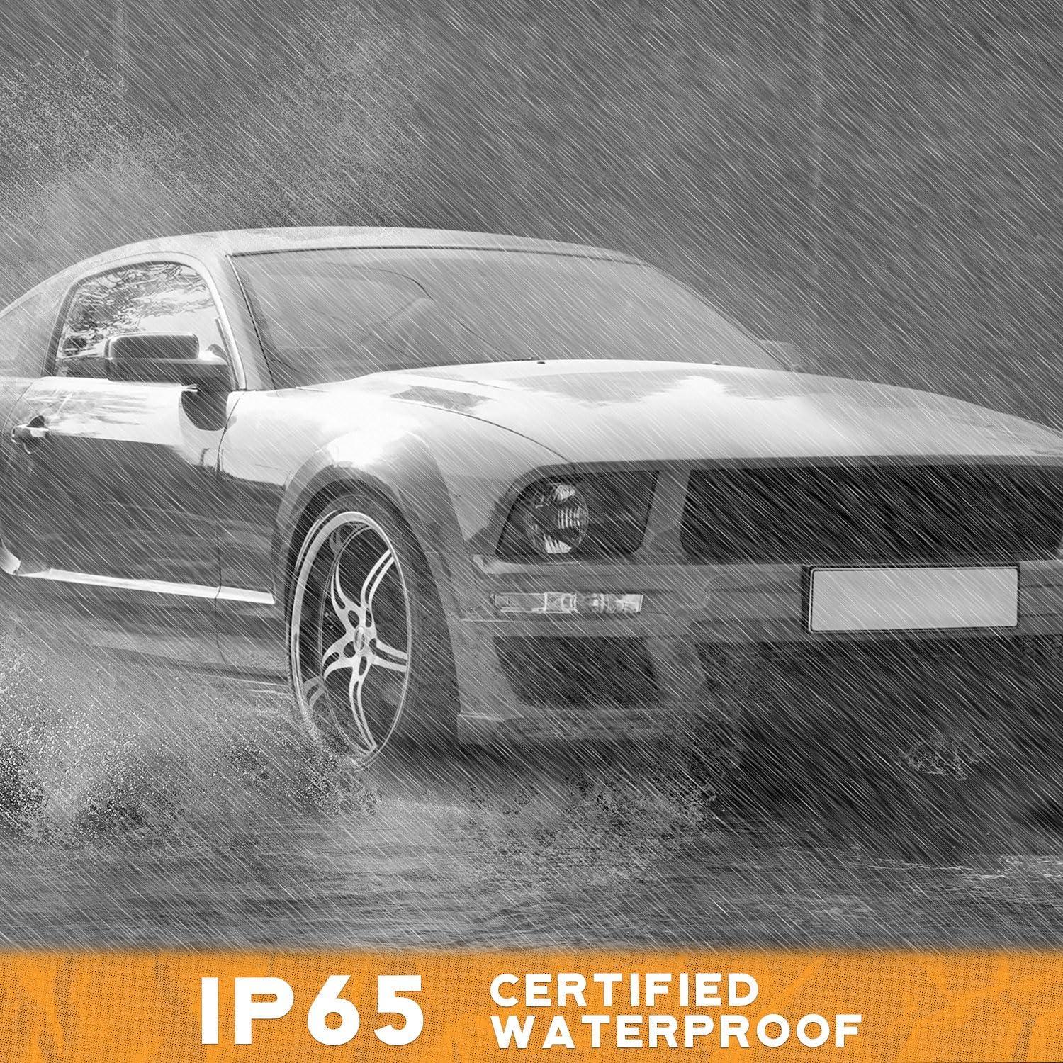 WEELMOTO Halogen Headlights Compatible with 2005-2009 Ford Mustang (Does NOT fit factory Xenon), Headlamp Replacement For 2005 2006 2007 2008 2009 Ford Mustang Headlight Assembly Black Housing