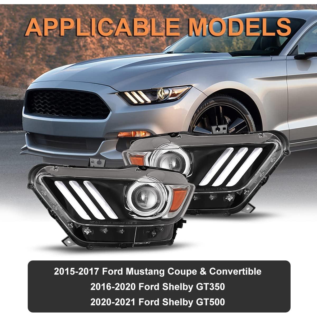 Faros AUTOWIKI para Ford Mustang 2015-2017 Lente Clara