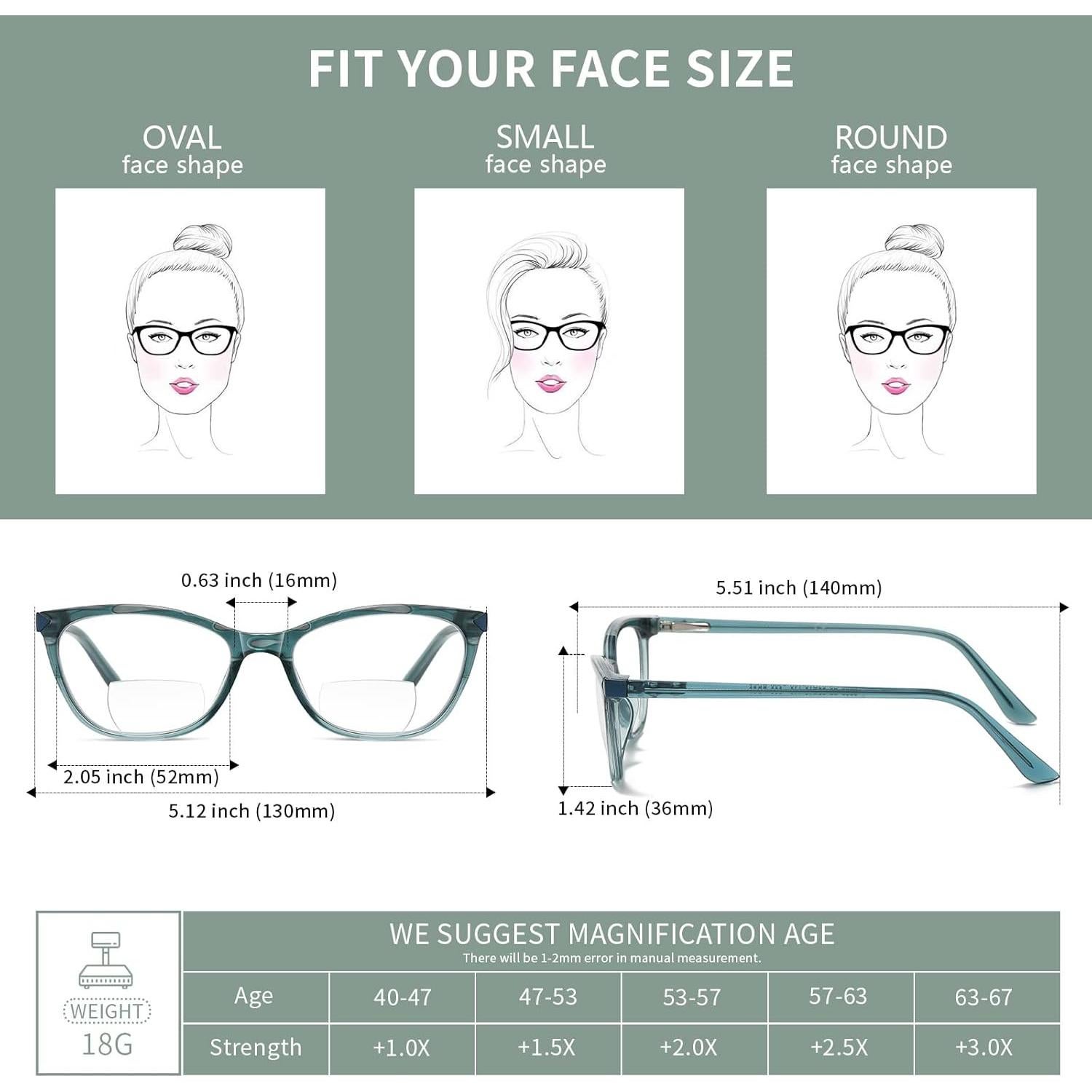 Gafas de lectura bifocales Kafirlo ojo de gato con bloqueo luz azul